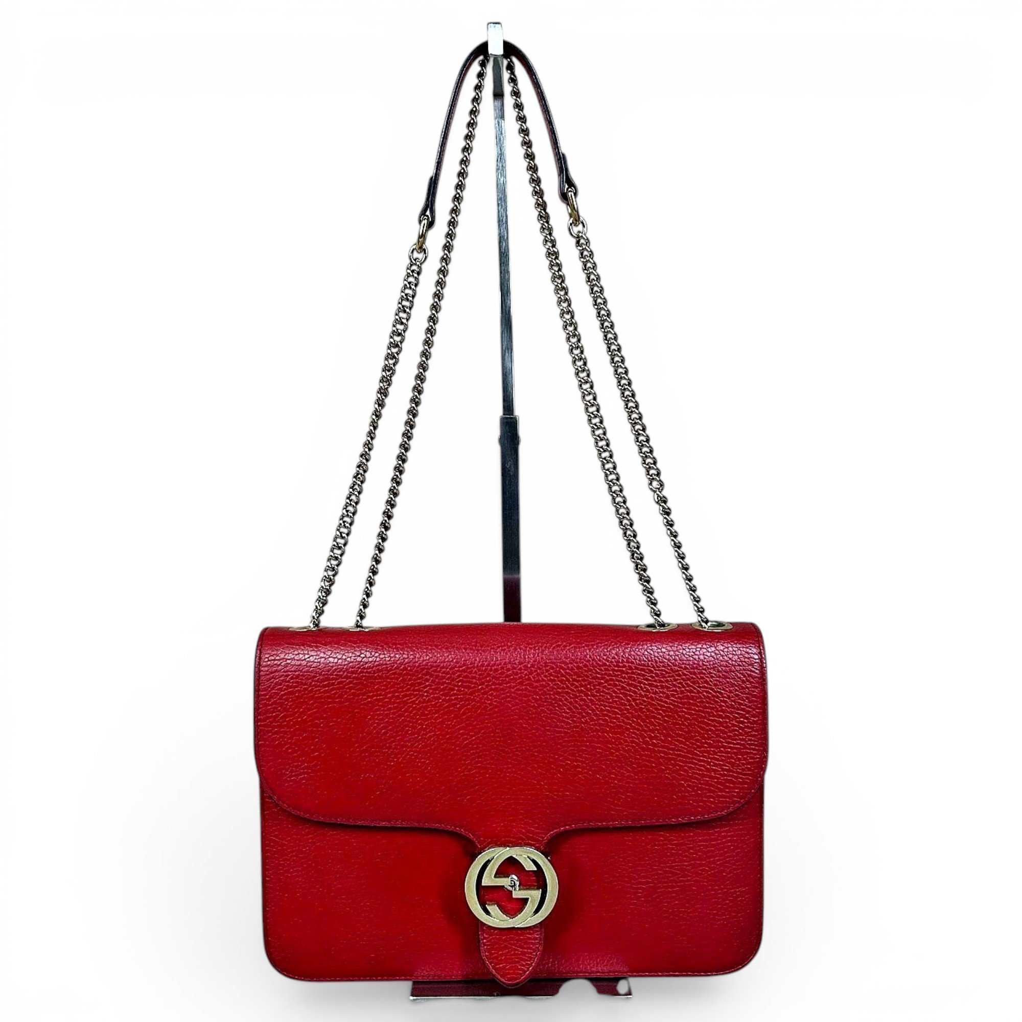 Interlocking leather handbag