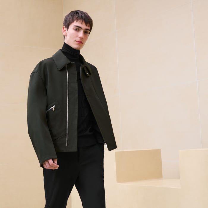 Kaki Straight Cut Jacket