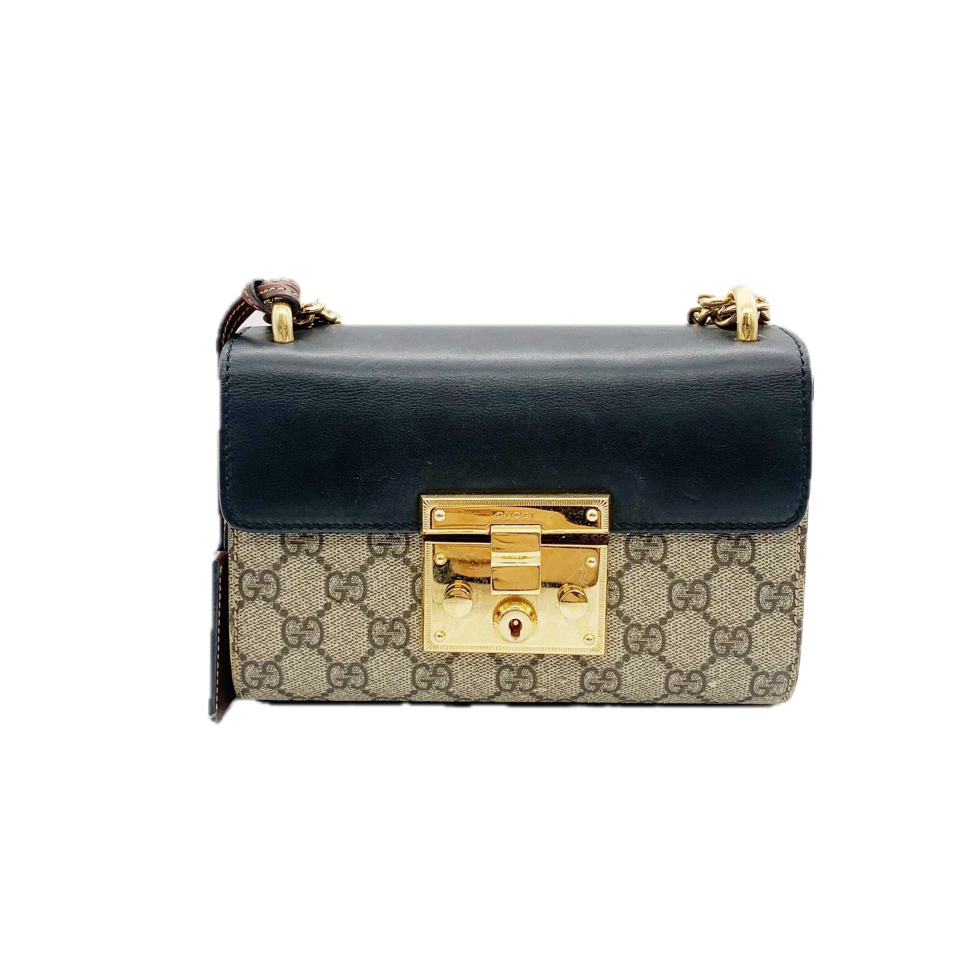 Padlock leather handbag