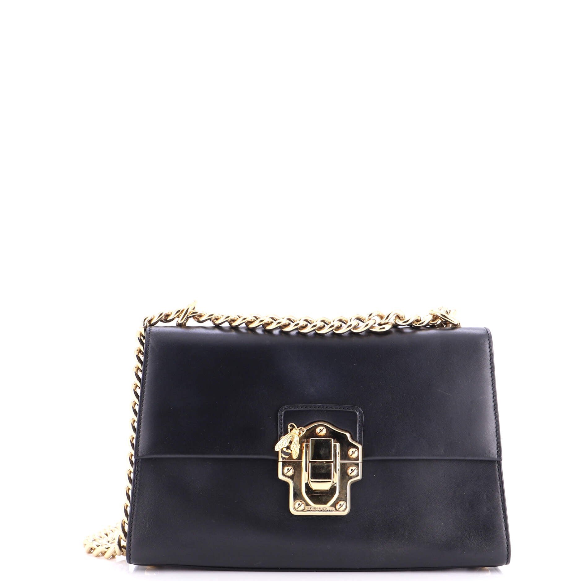 Dolce &amp; Gabbana Lucia Chain Flap Bag Leather Large