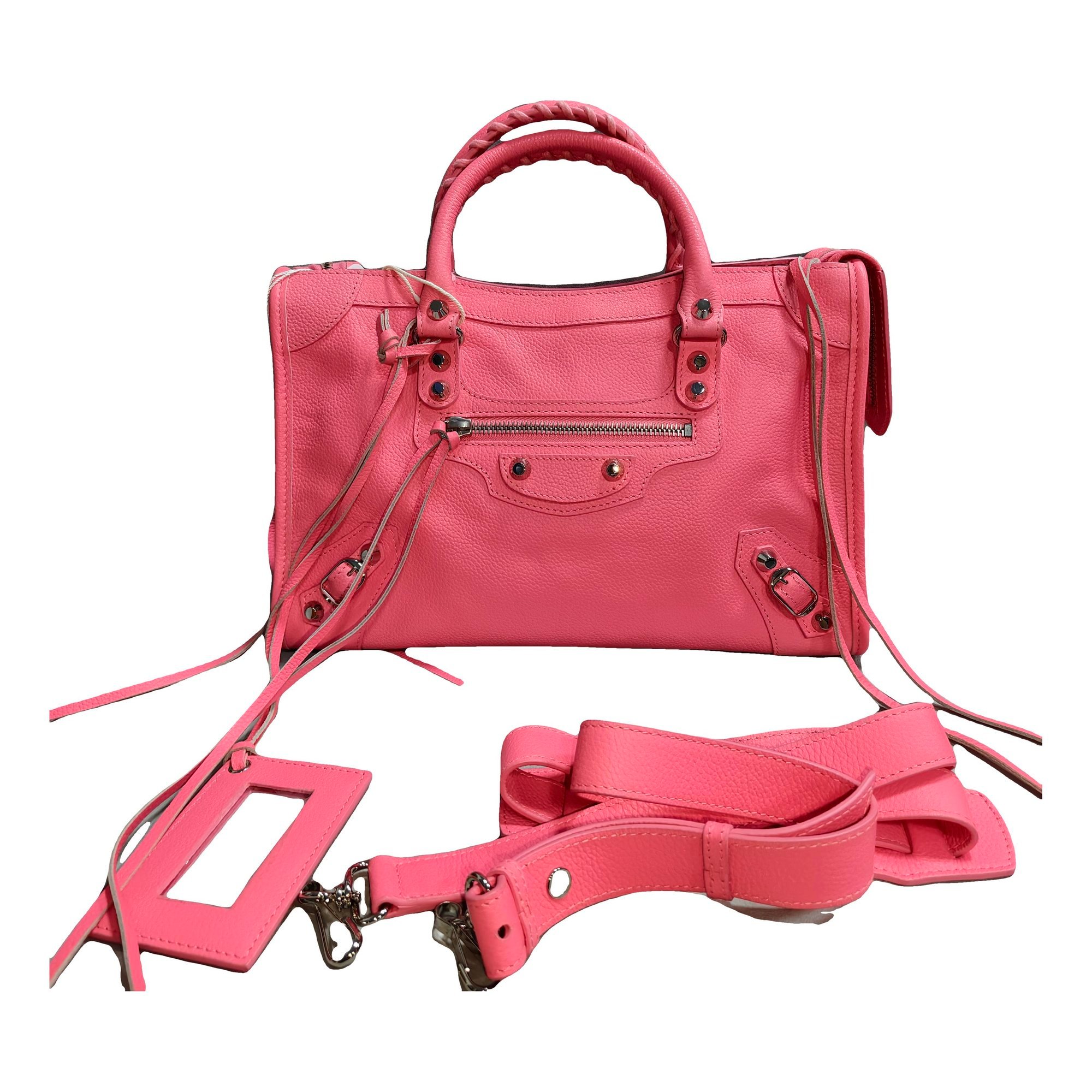 City leather handbag