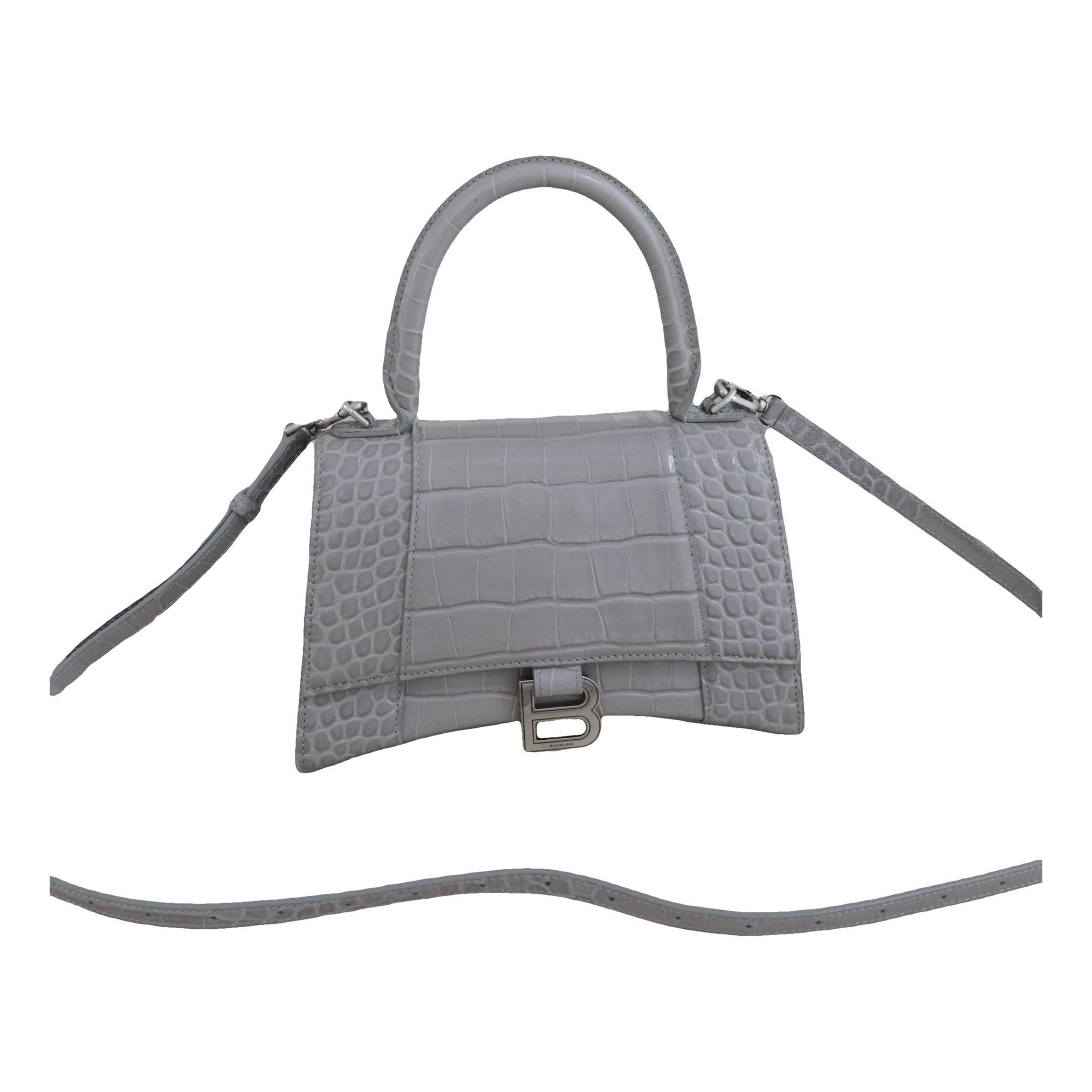 Hourglass leather handbag
