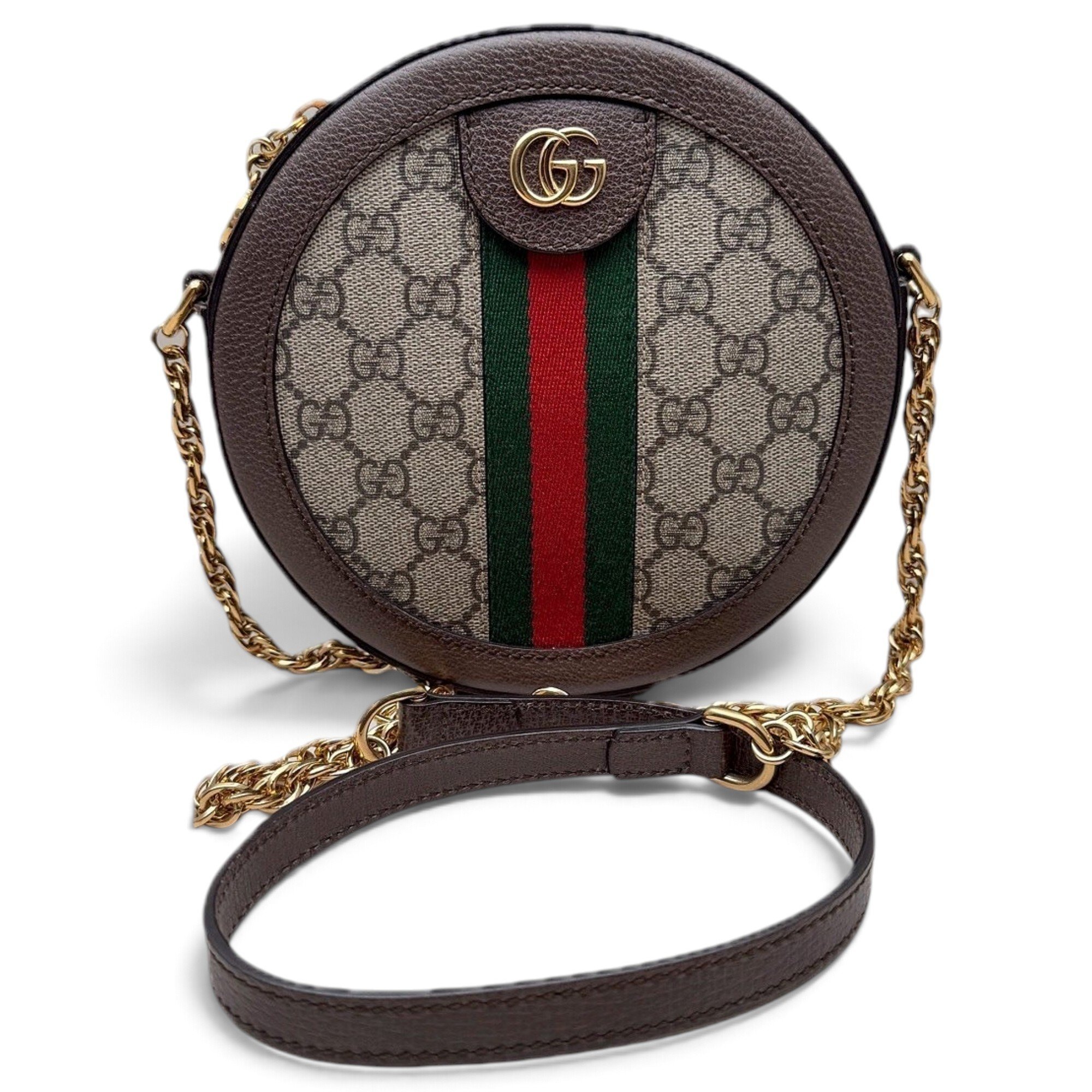 Ophidia Round leather handbag