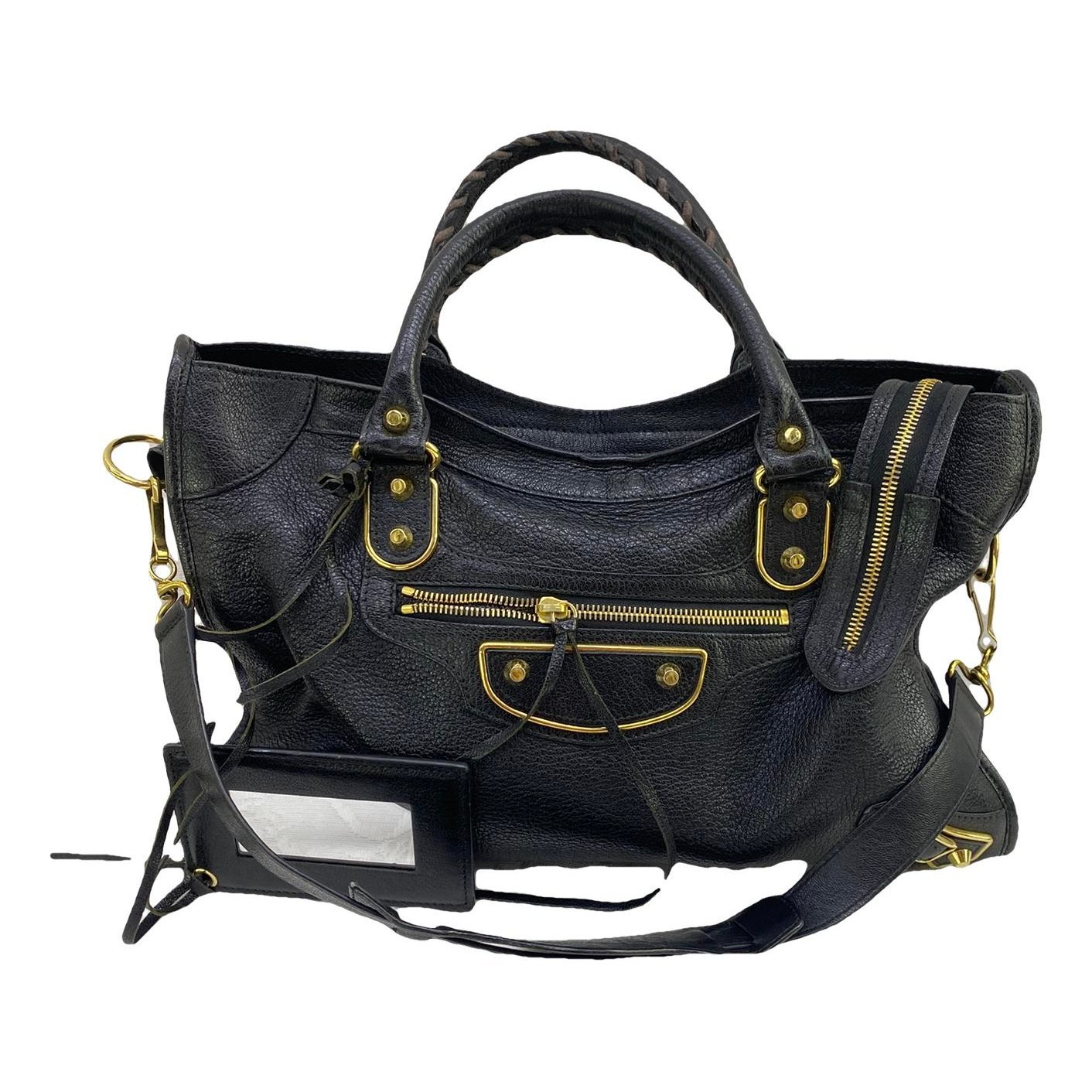 City leather handbag