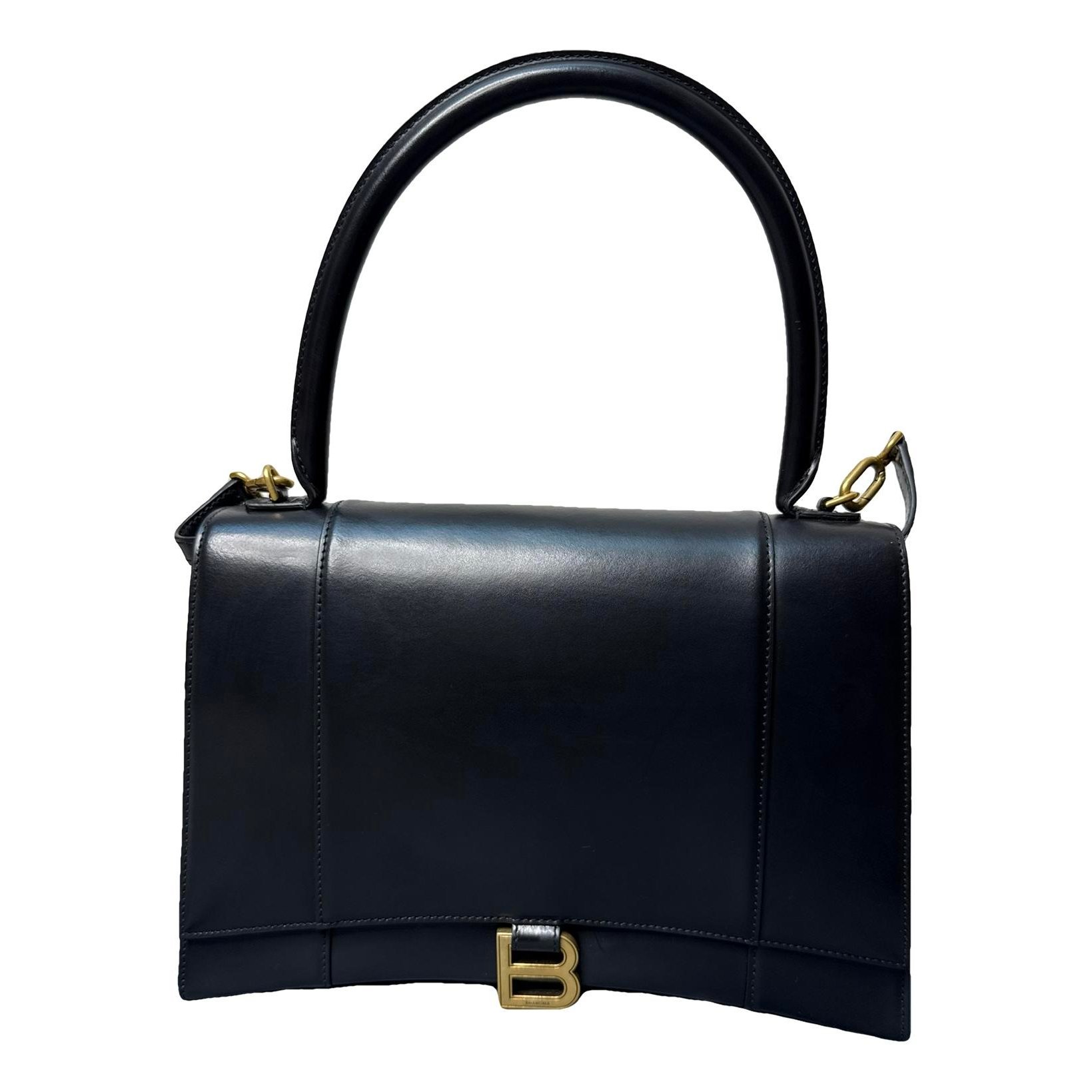 Hourglass leather handbag
