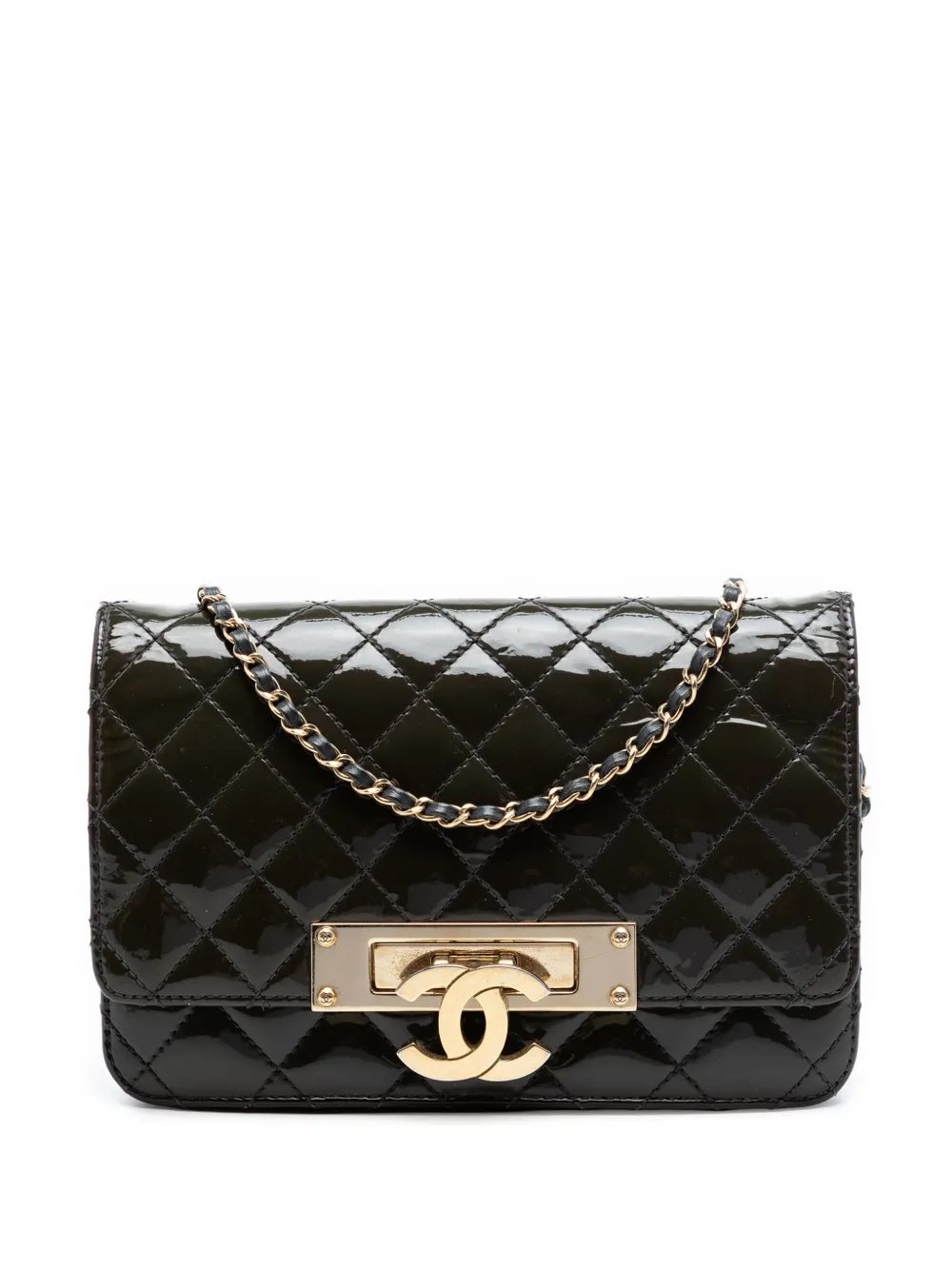 2014-2015 Quilted Patent Golden Class Wallet on Chain crossbody bag