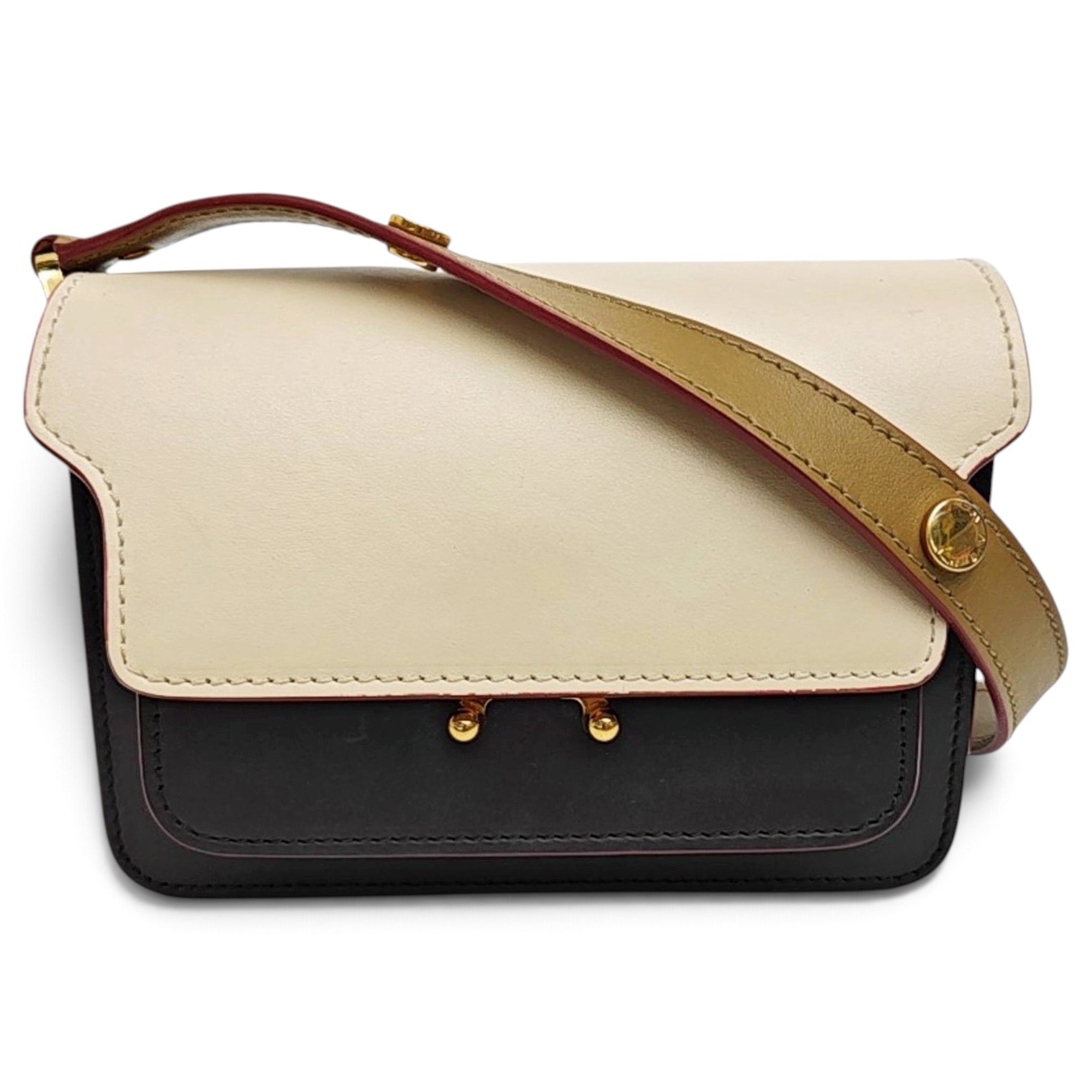 Trunk leather crossbody bag