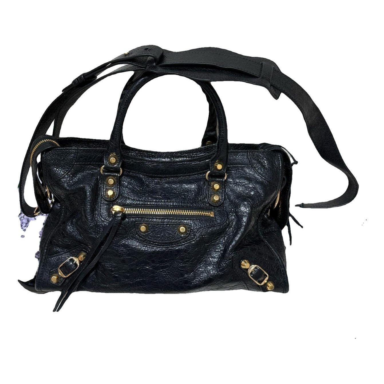 City leather handbag