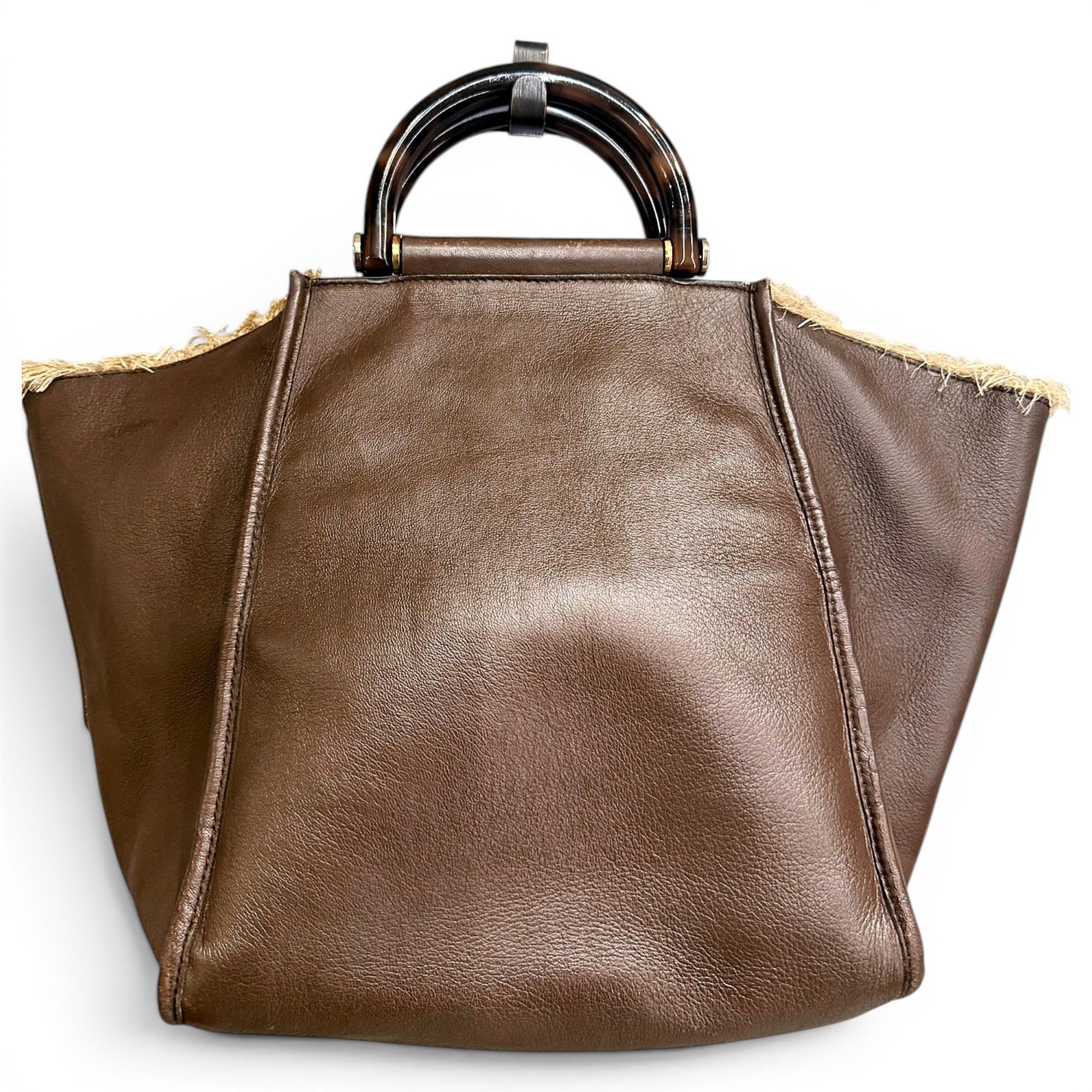 Marine leather handbag