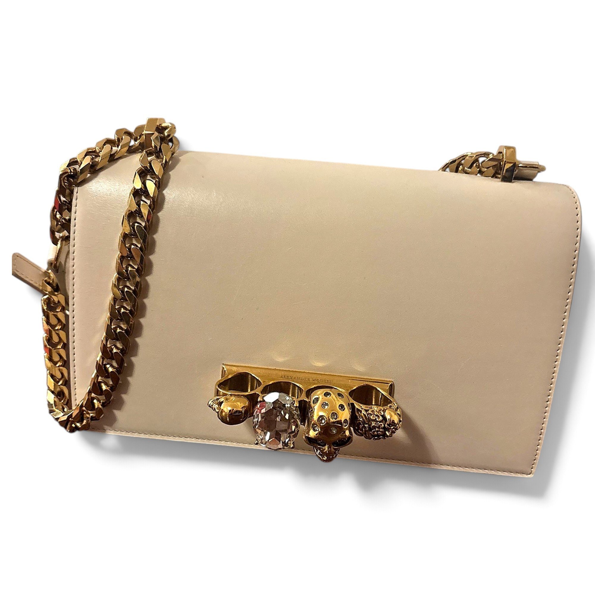 Knuckle leather handbag