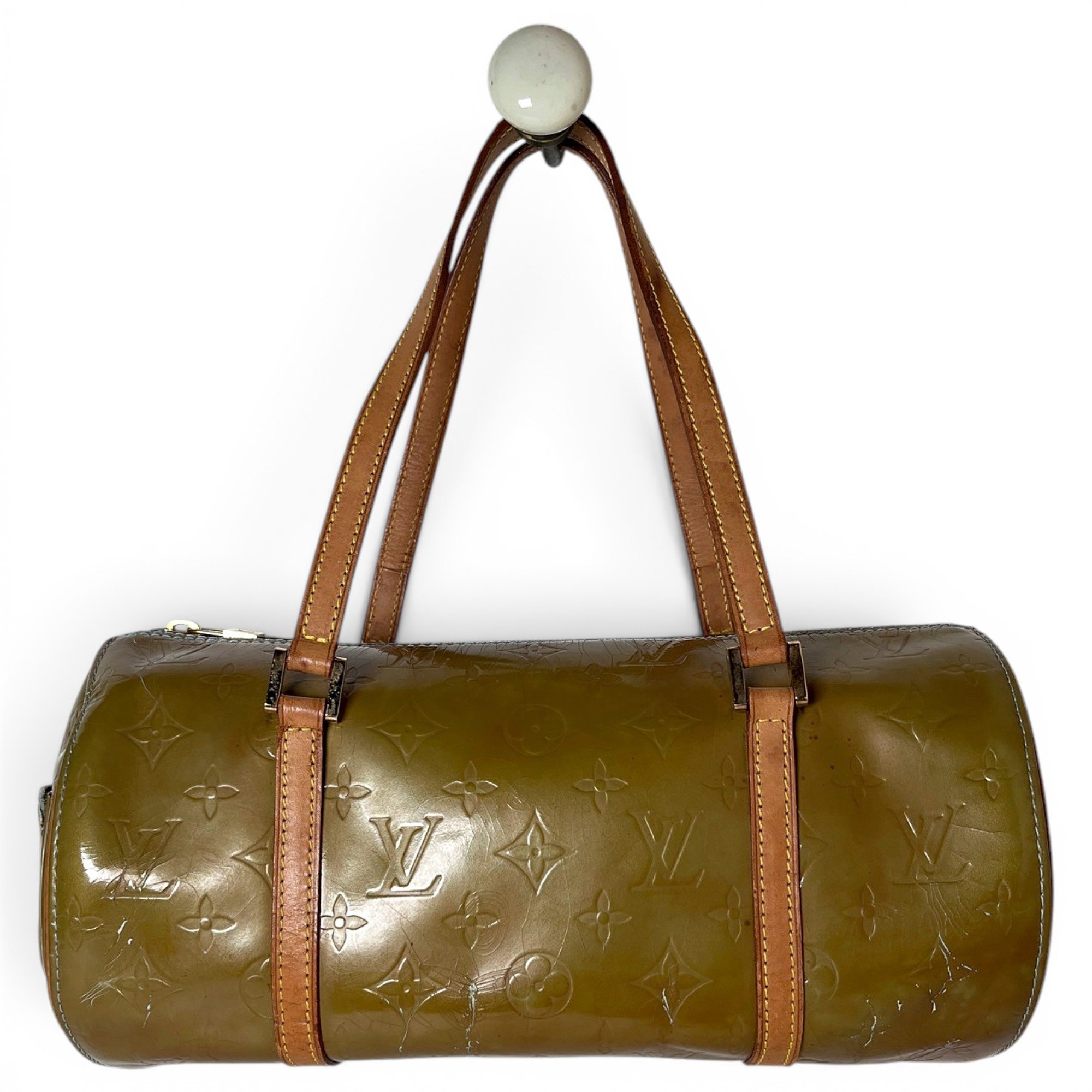 Papillon patent leather handbag