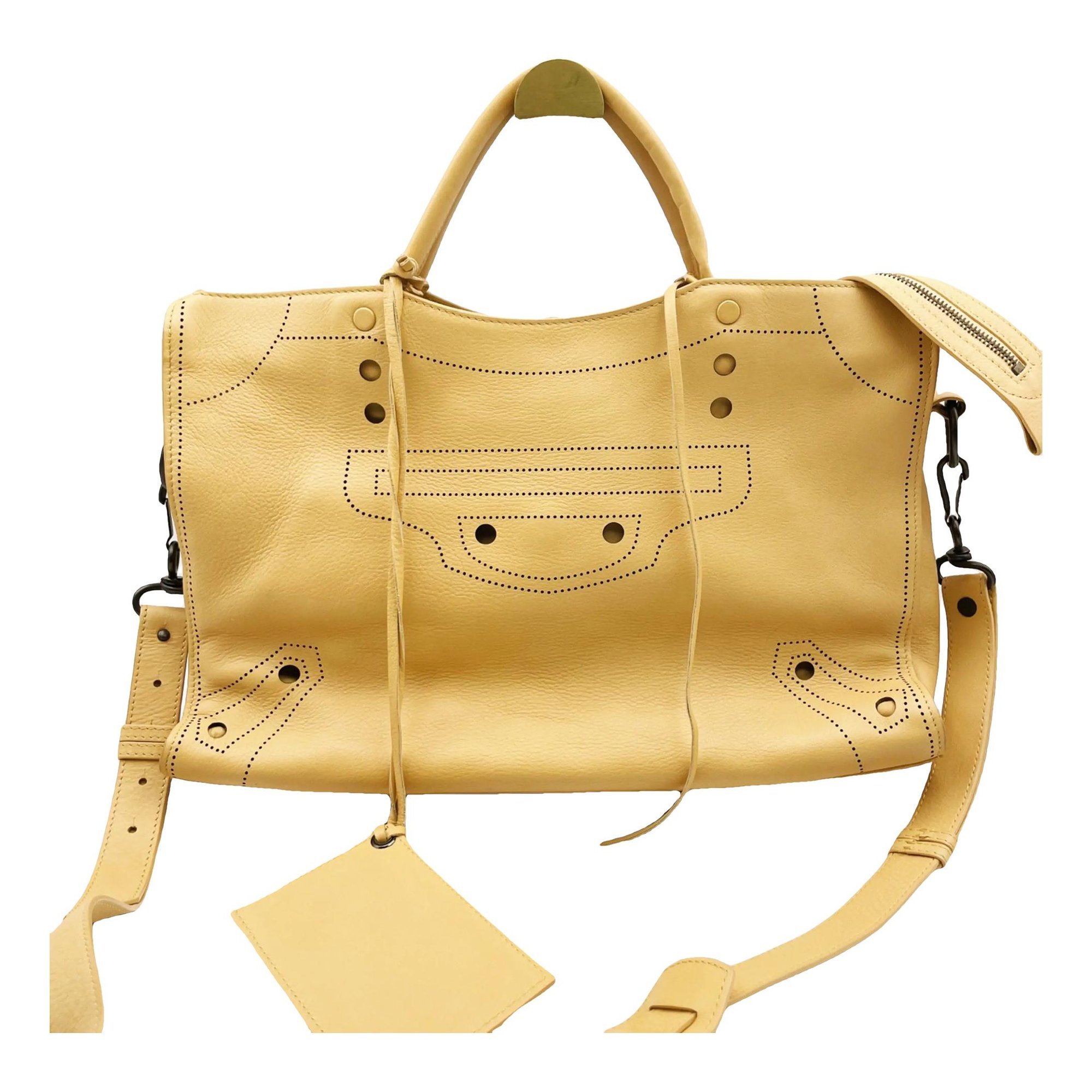 City leather handbag