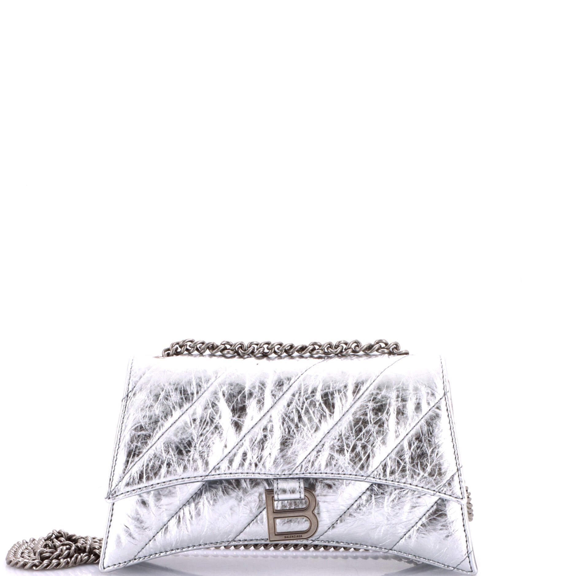 Balenciaga Crush Chain Flap Bag Quilted Crushed Calfskin Small