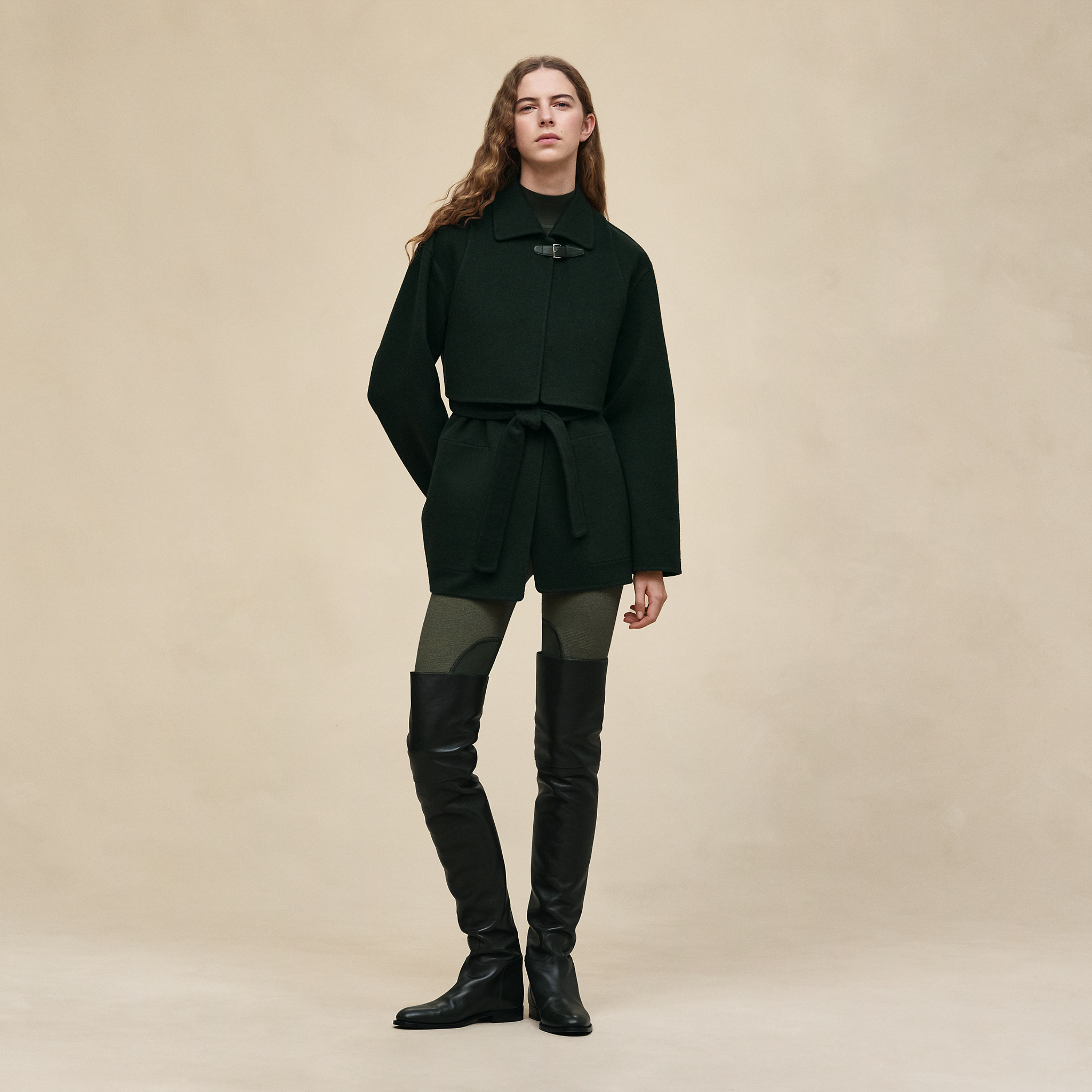 Trench modular cashmere coat