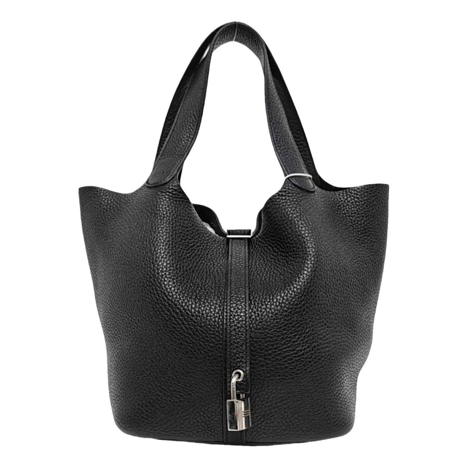 Picotin leather tote