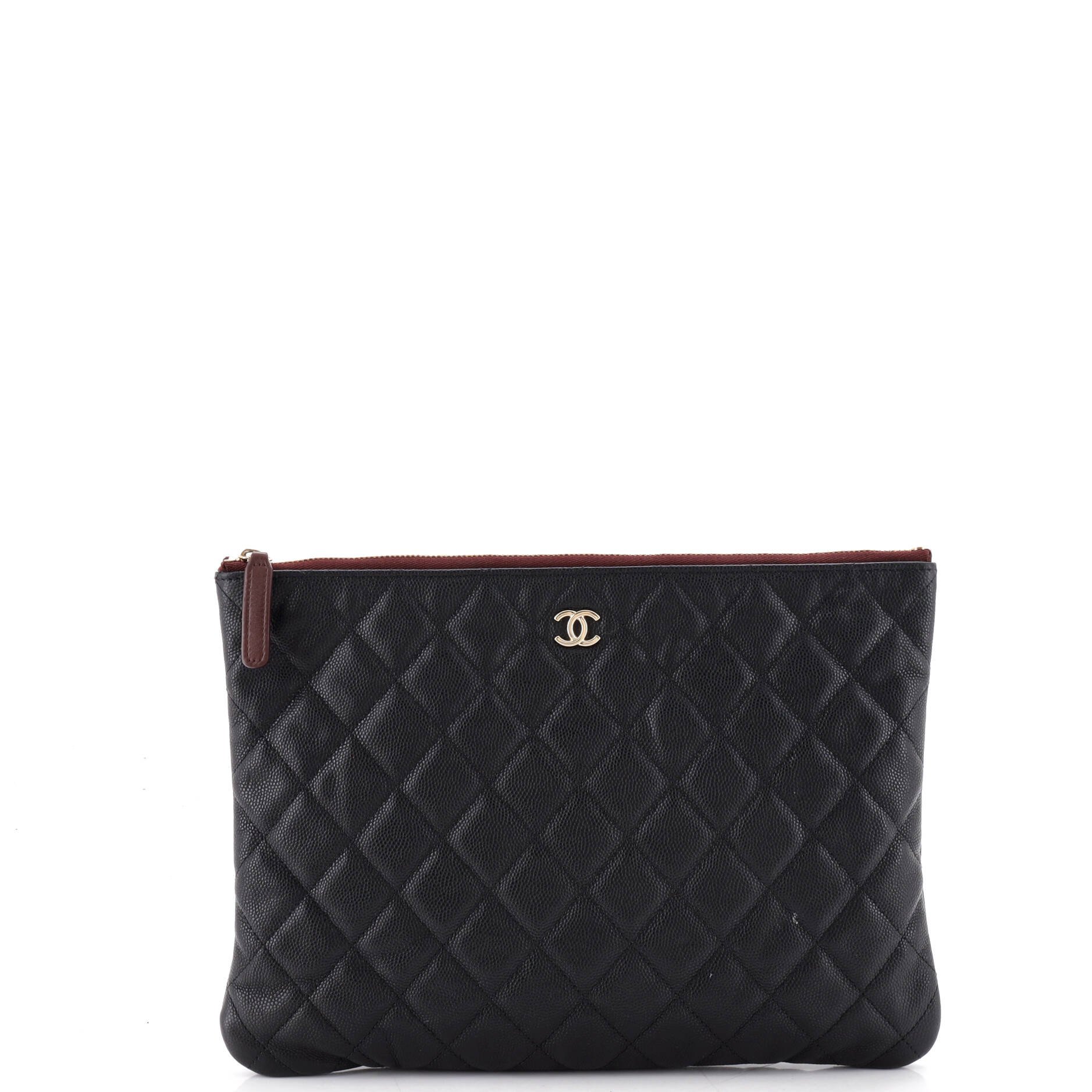 O Case Clutch Quilted Caviar Medium