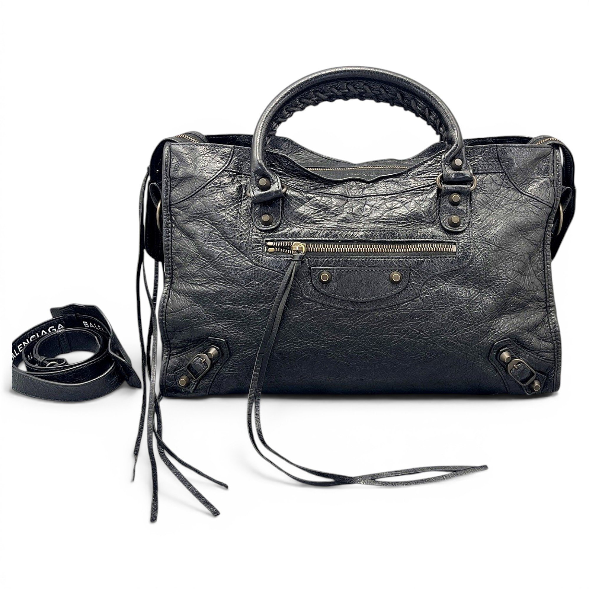 City leather handbag