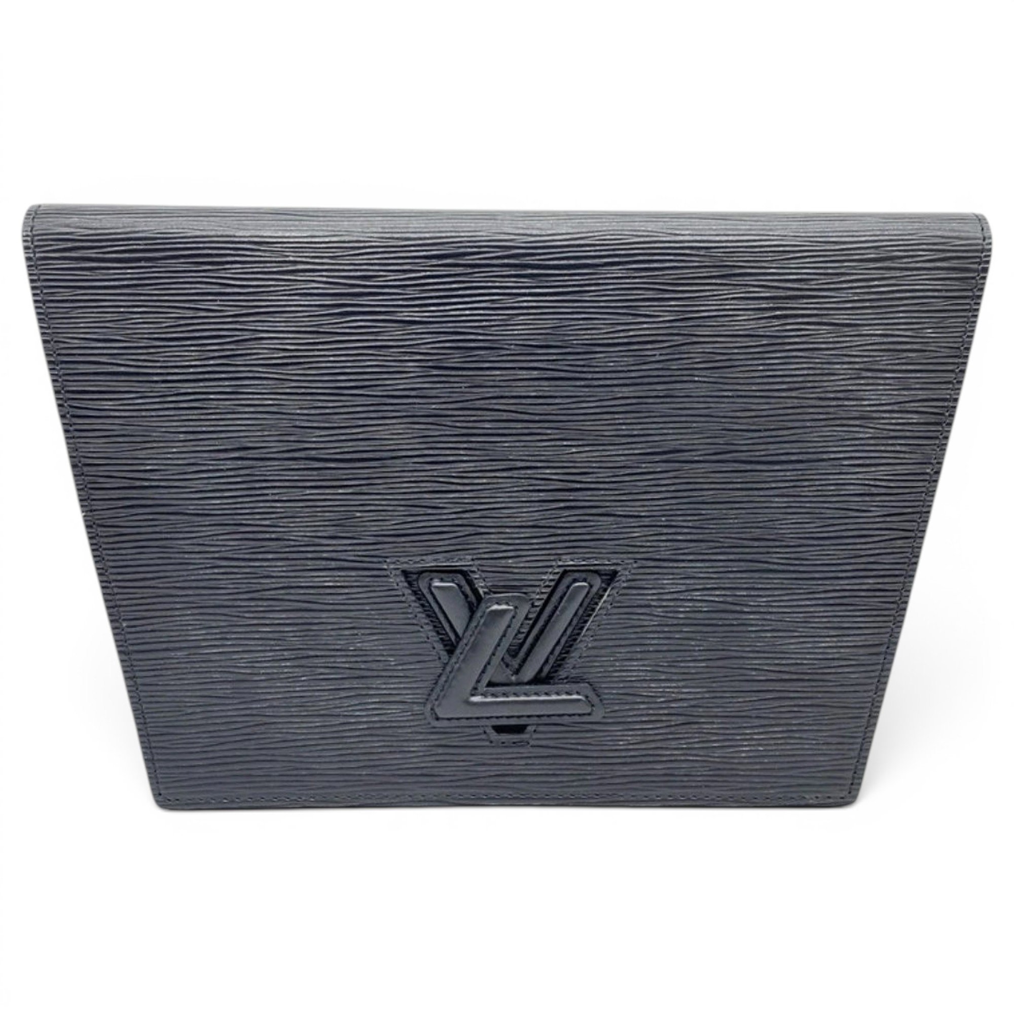 Trapèze leather clutch bag