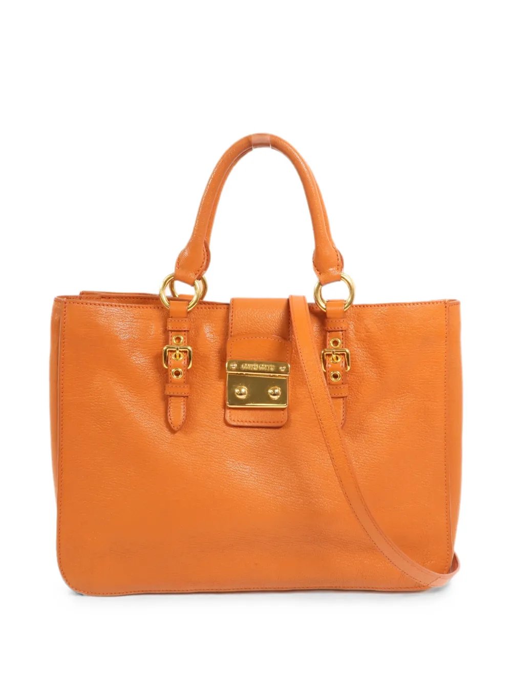 buckled leather shoulder bag