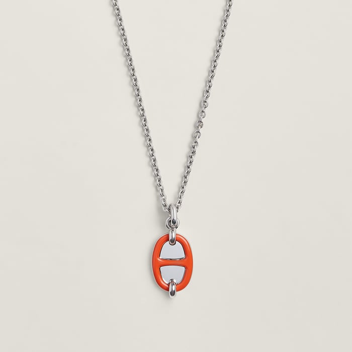 Orange Passion Mini Maillon Pendant, Small Model