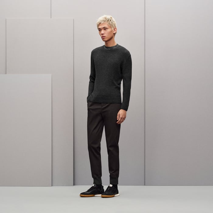 Anthracite "Detail Etriviere Alpaga" Crewneck Sweater