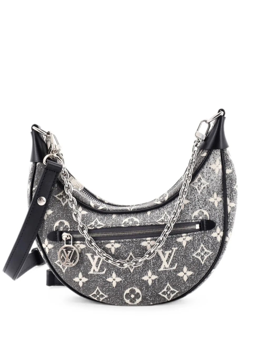 Loop Handbag Monogram Jacquard Denim hobo bag