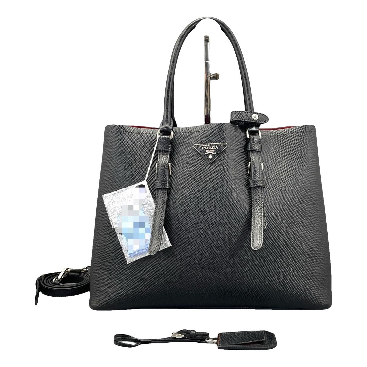 Double leather handbag