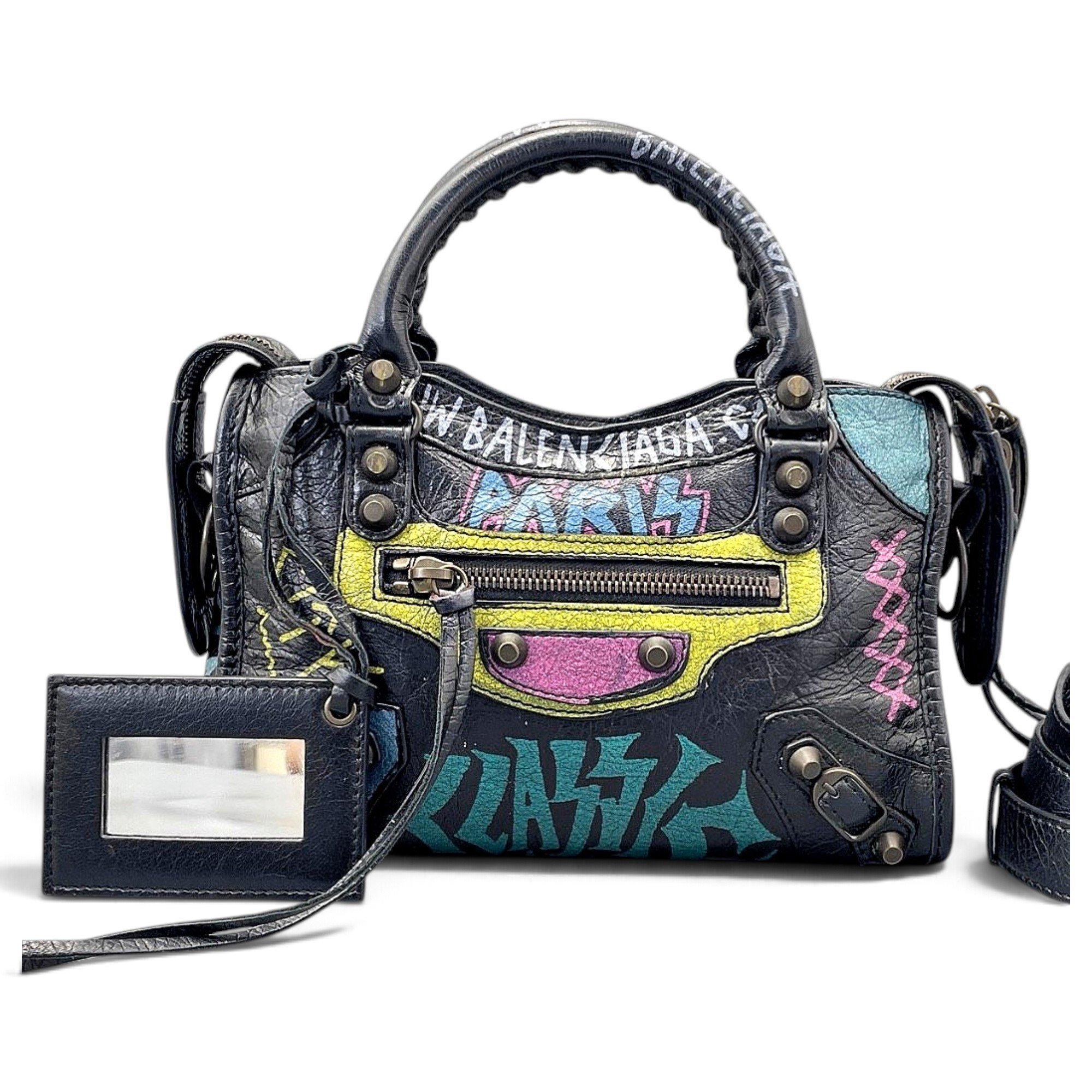 City leather handbag