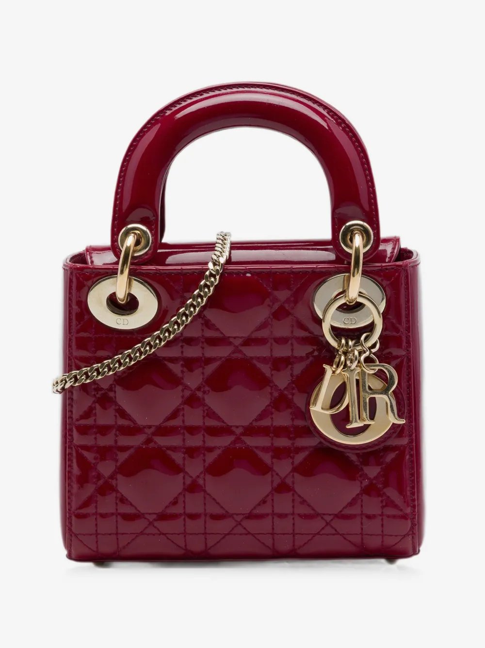 Dior 2016 Mini Patent Cannage Lady Dior satchel