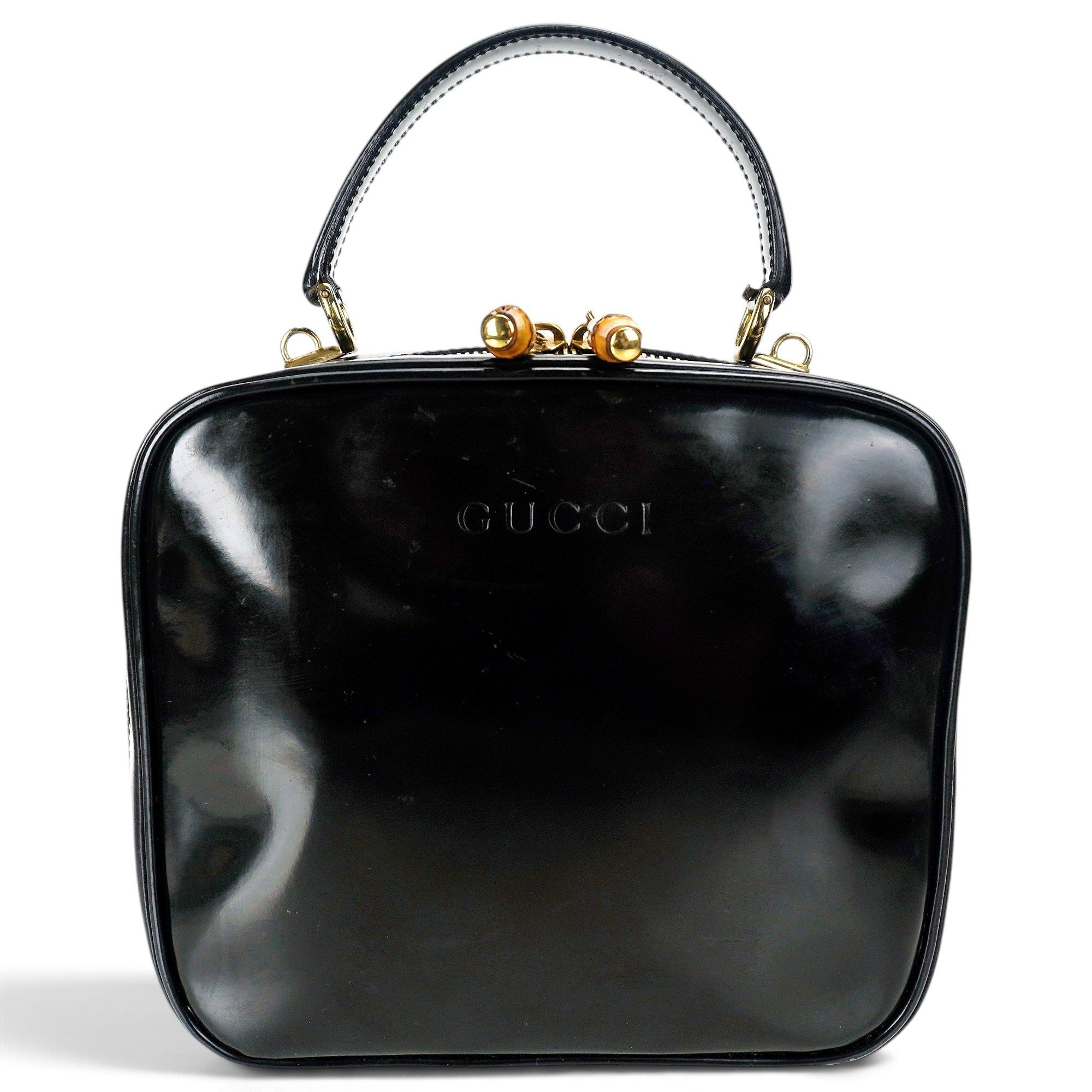 Bamboo Top Handle patent leather tote
