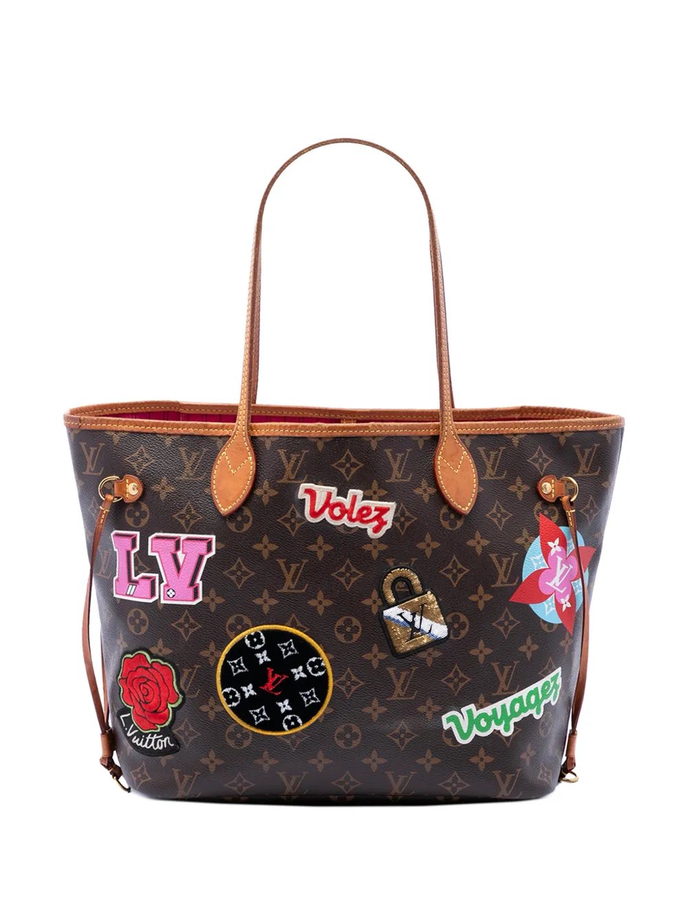 2018 Monogram Patches Neverfull MM tote bag