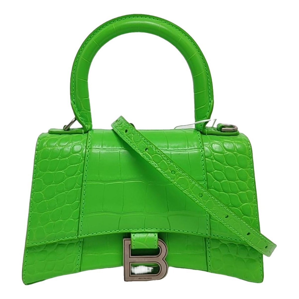 Hourglass leather handbag