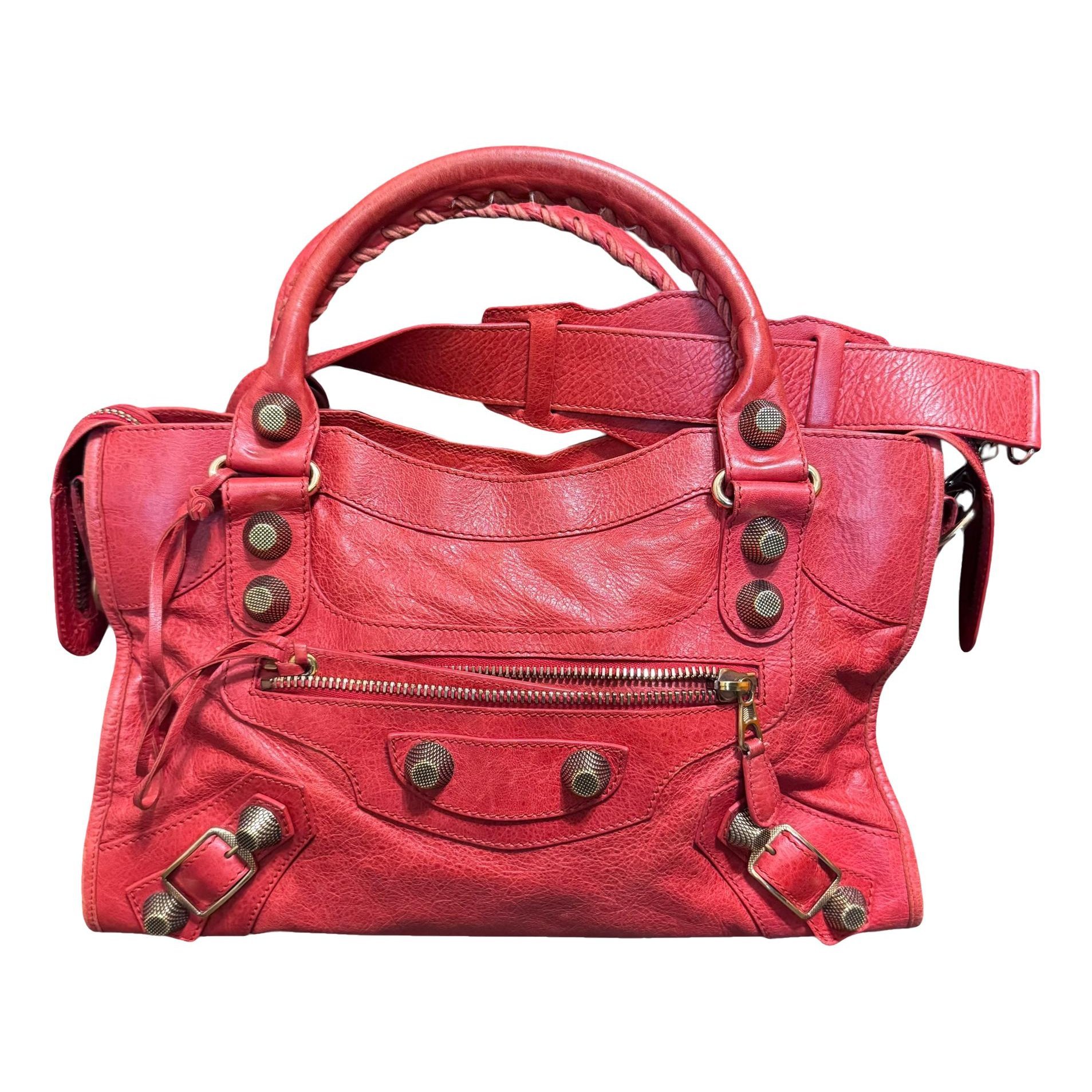 City leather handbag