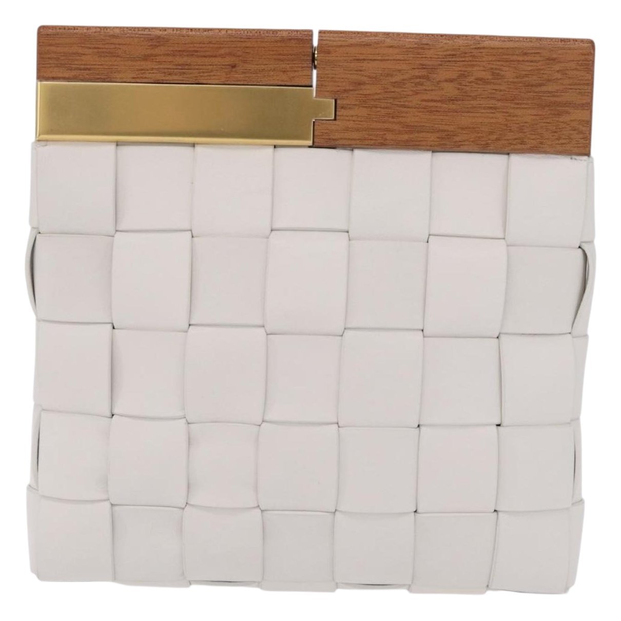 Snap leather clutch bag