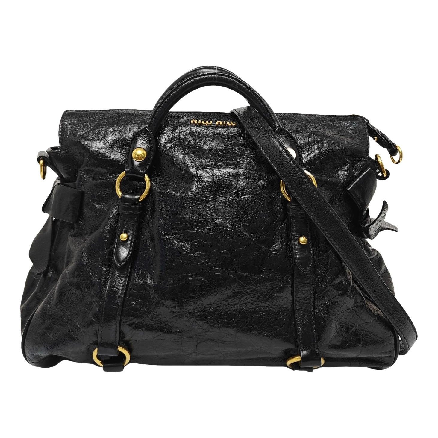 Bow bag leather handbag
