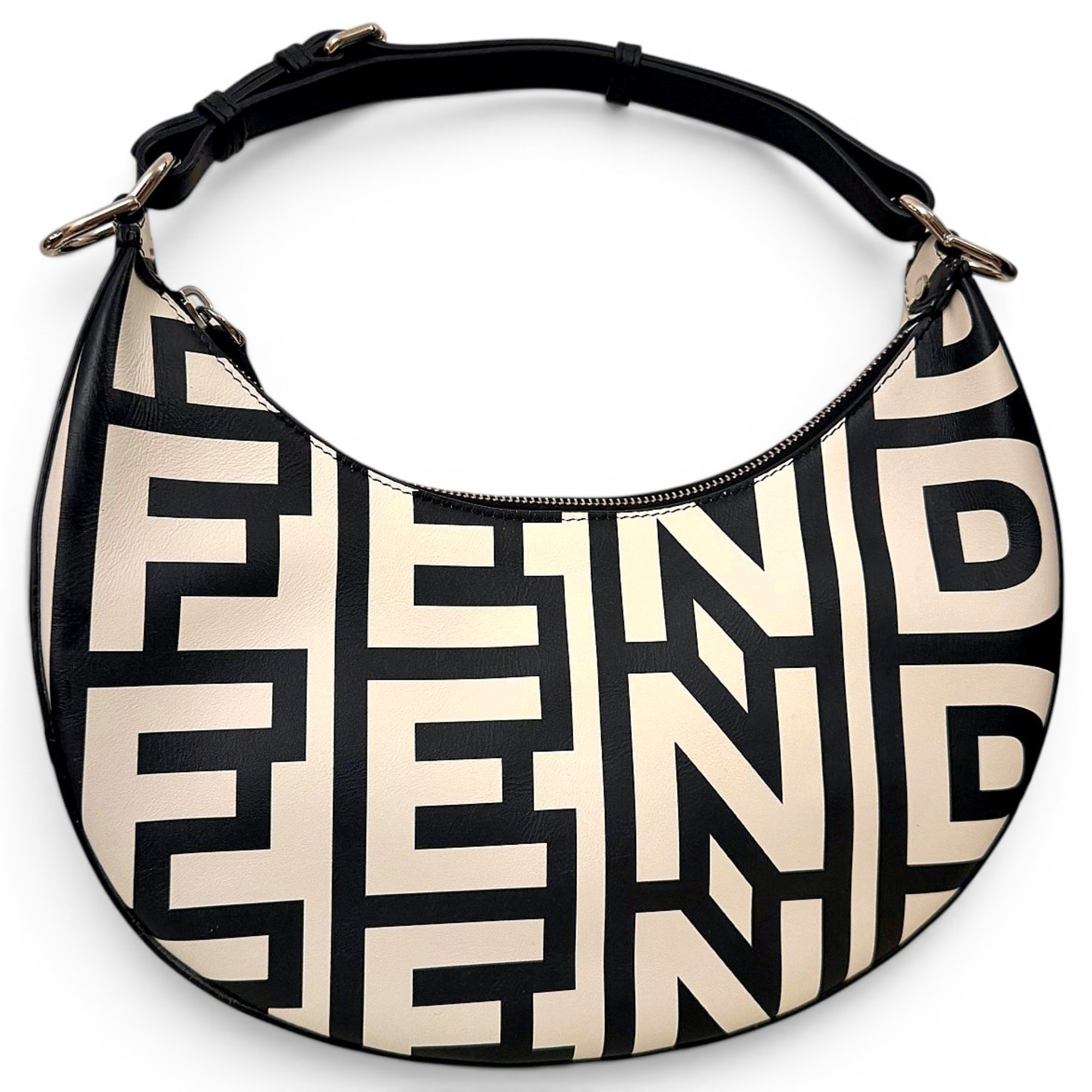 Fendigraphy leather handbag