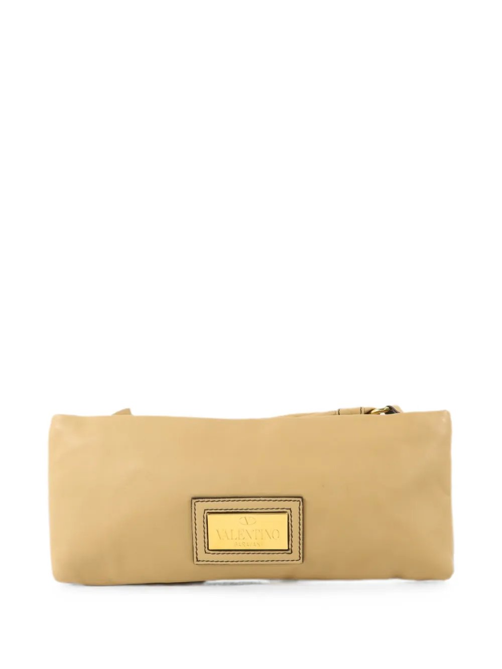 rose-detail leather clutch bag