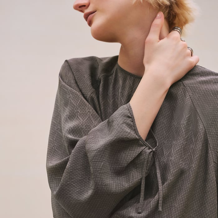 Marron Tarn "Losanges Sur Jacquard" Dress