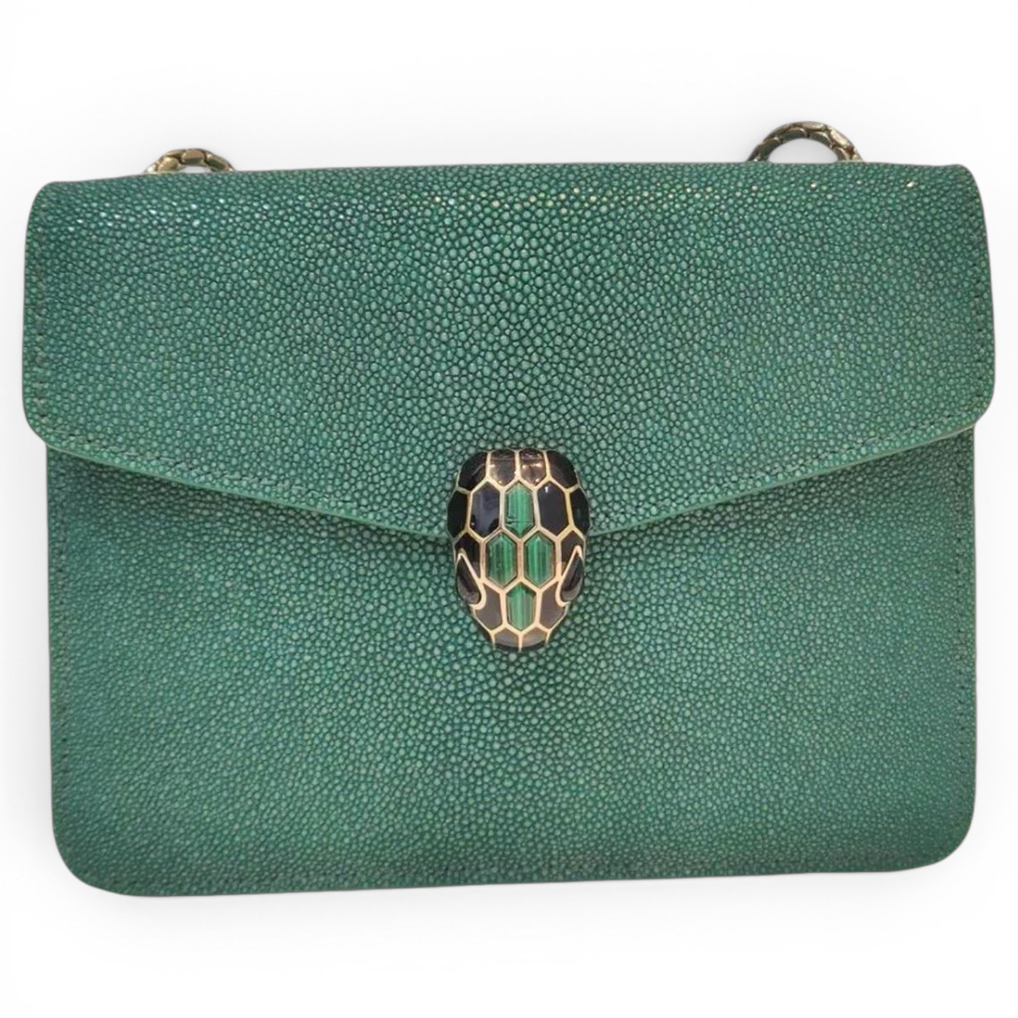 Serpenti leather handbag