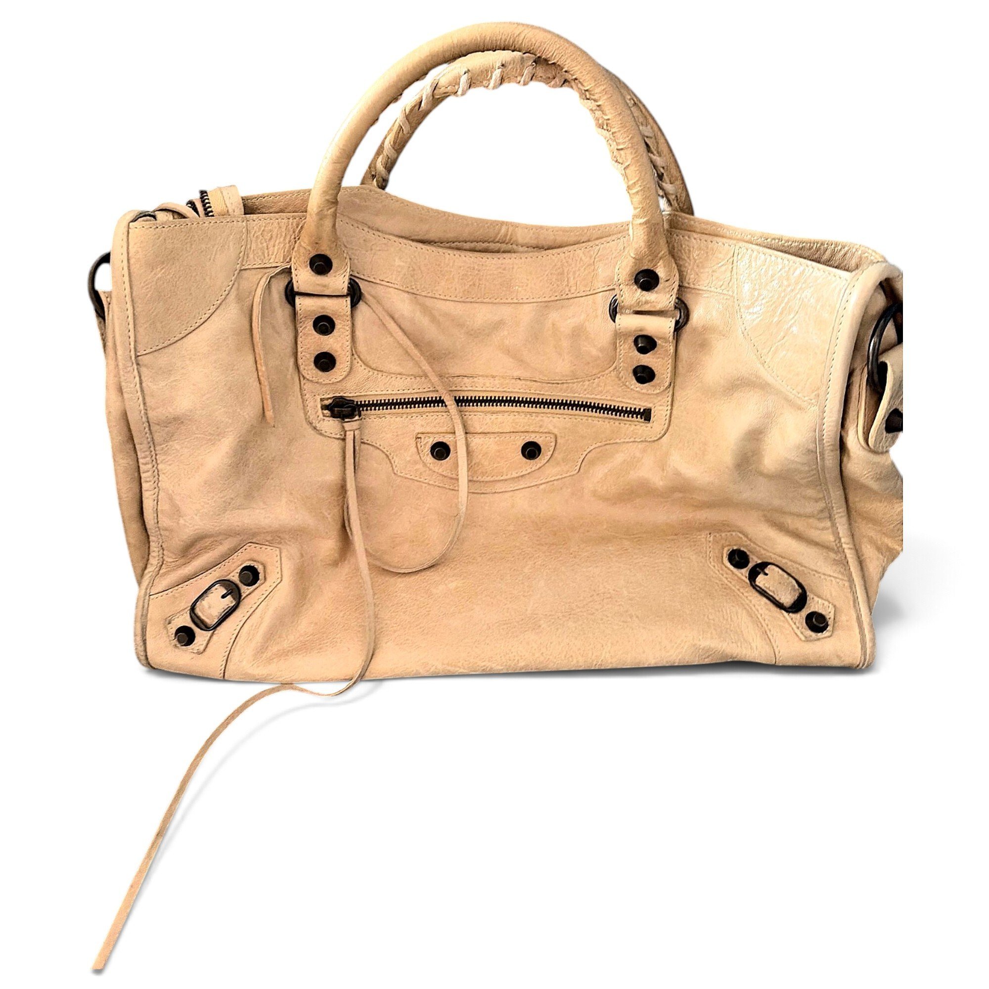 City leather handbag