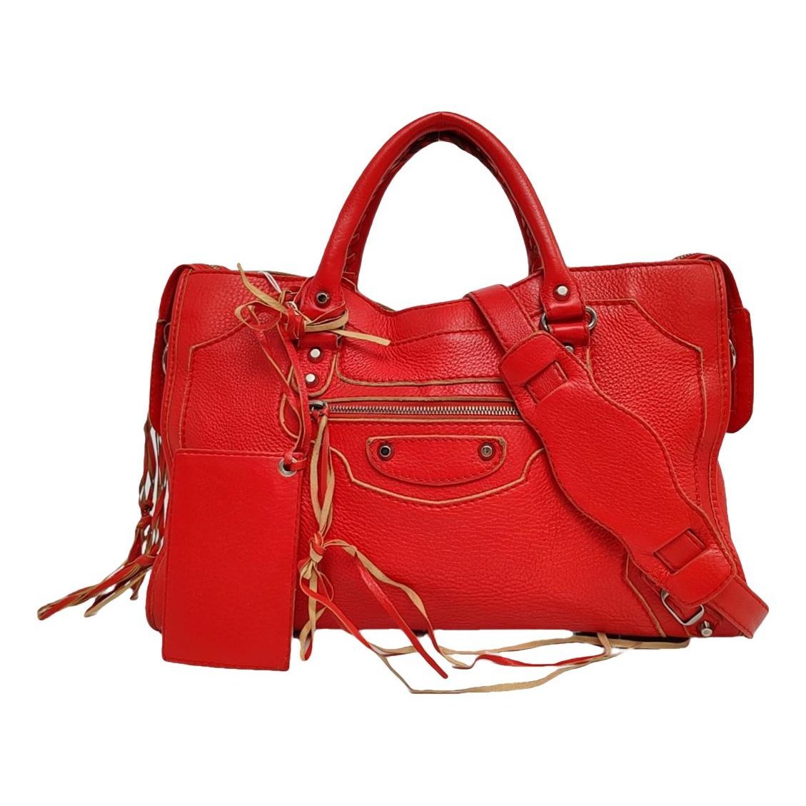 City leather handbag