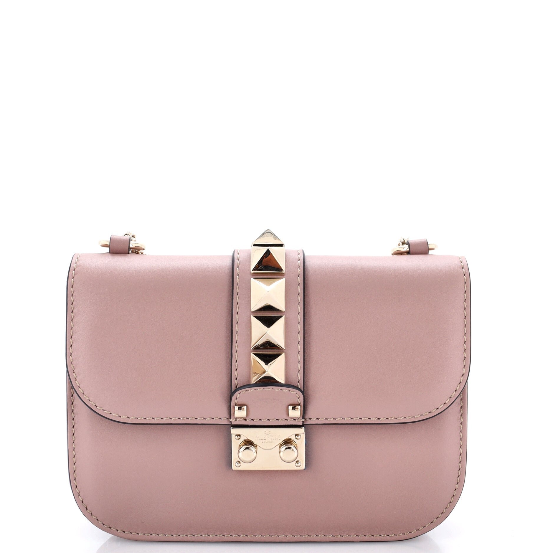 Glam Lock Shoulder Bag Leather Small
