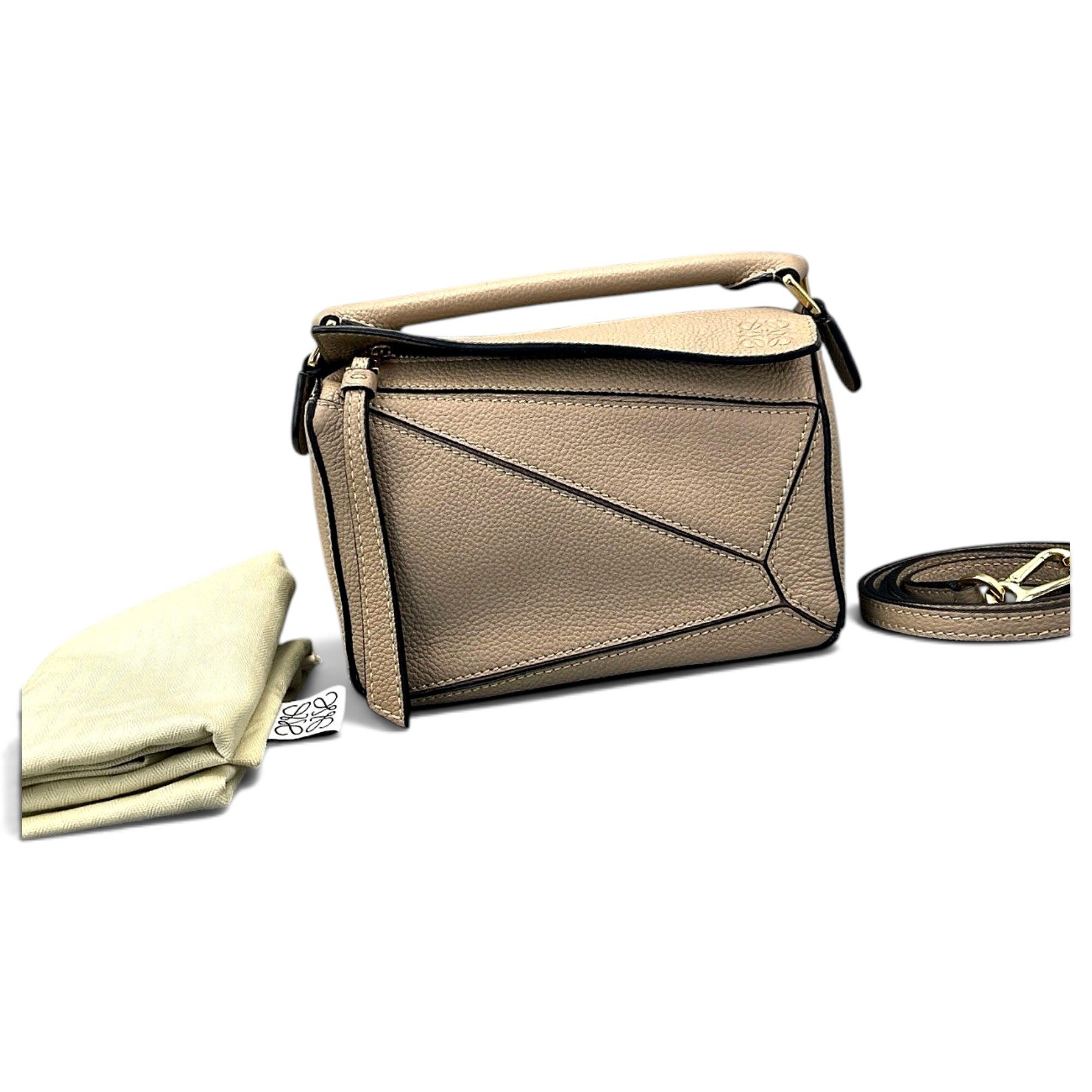 Puzzle leather handbag
