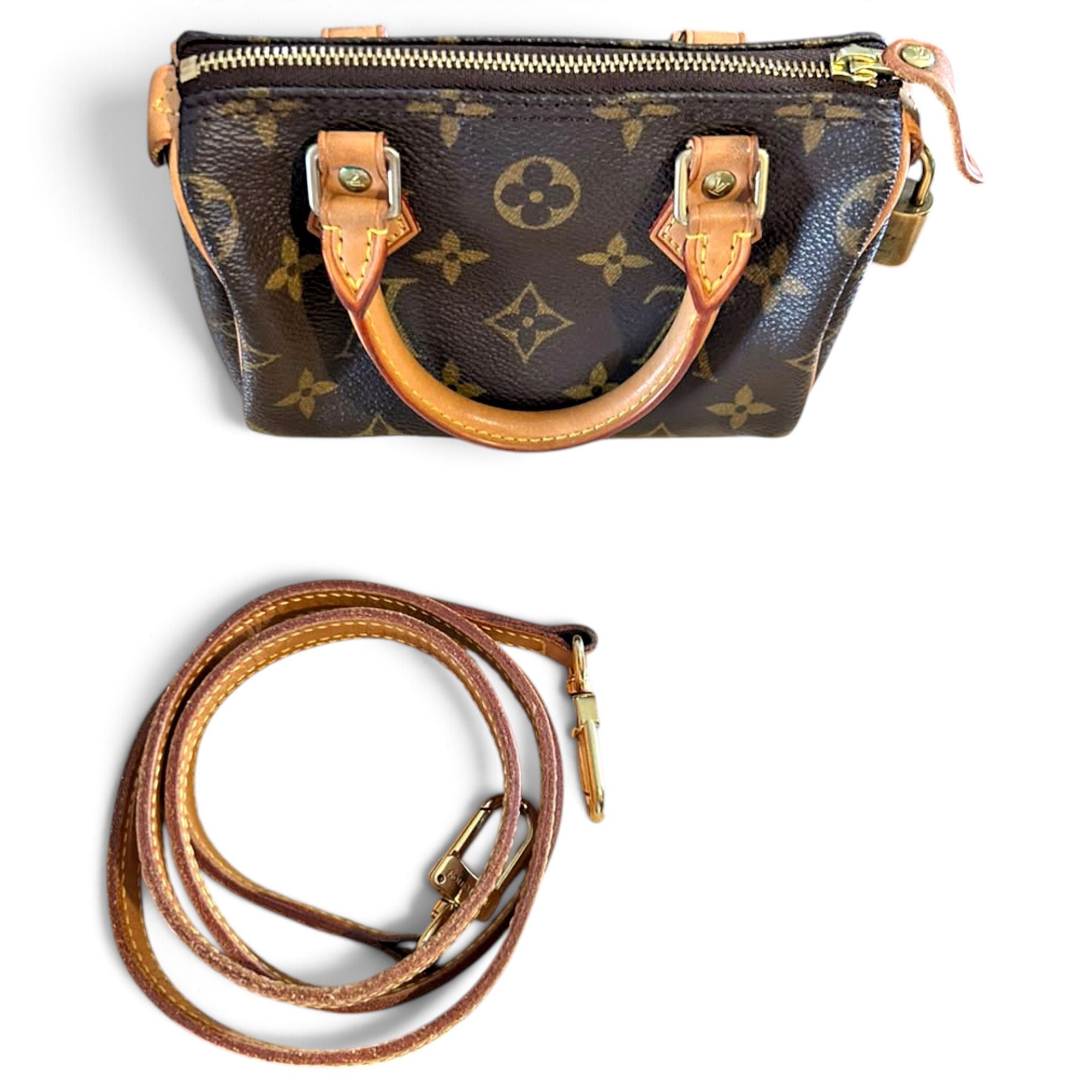 Nano Speedy / Mini HL leather crossbody bag