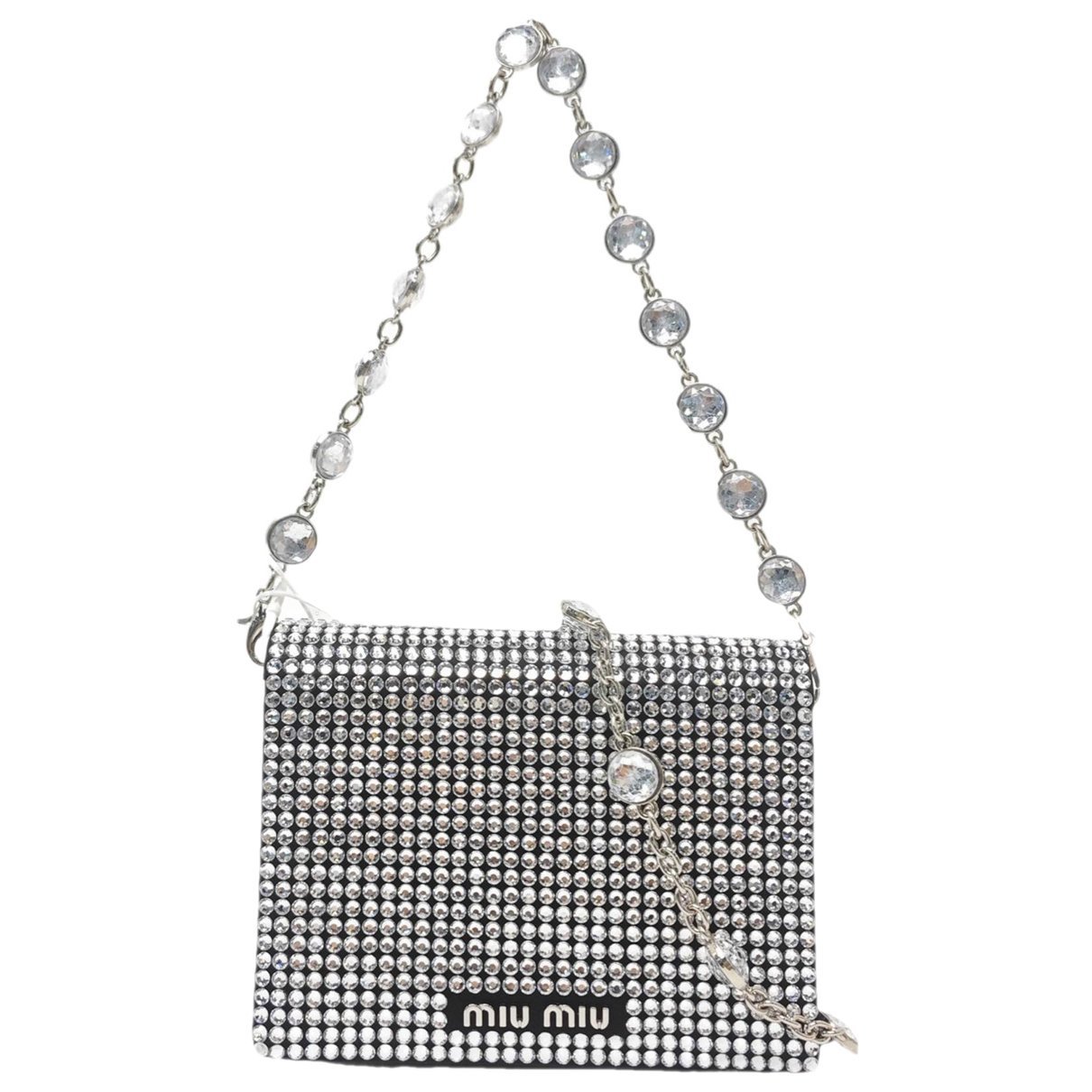 Miu Crystal leather handbag