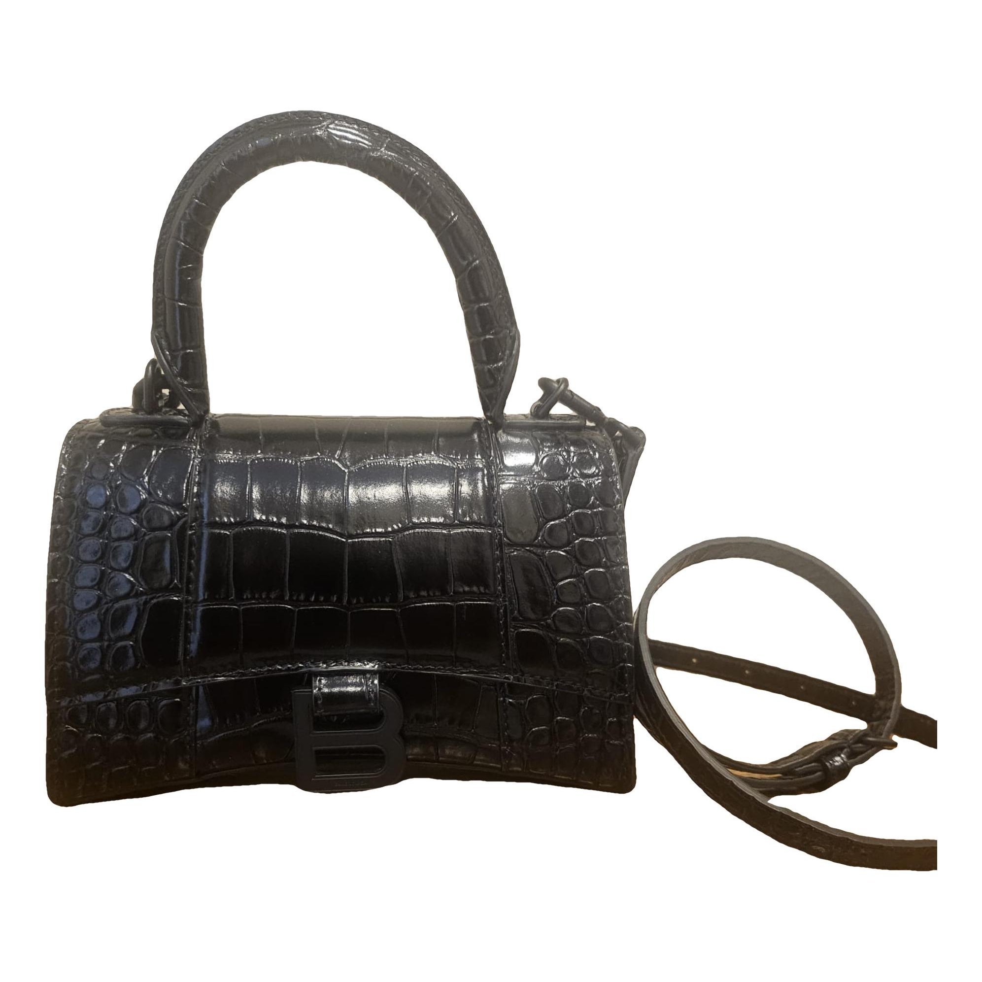 Hourglass leather handbag