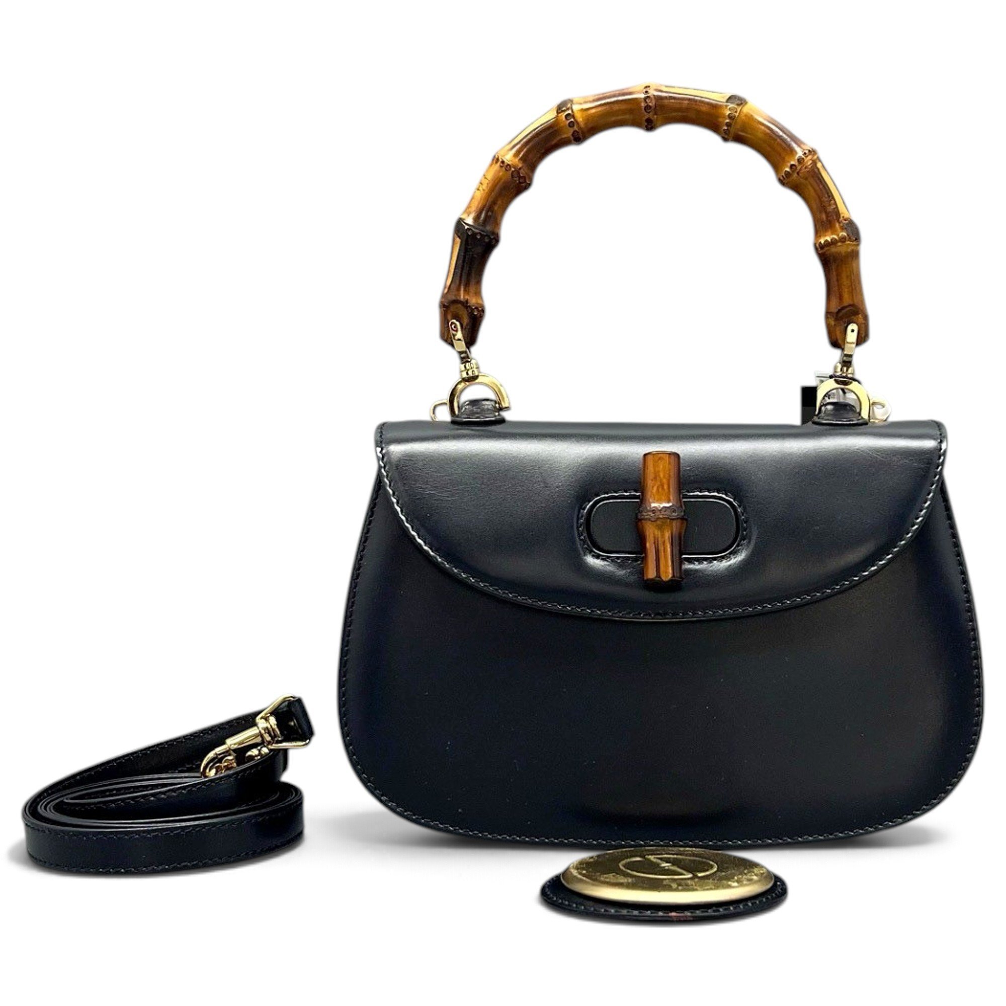 Convertible Bamboo Top Handle leather handbag