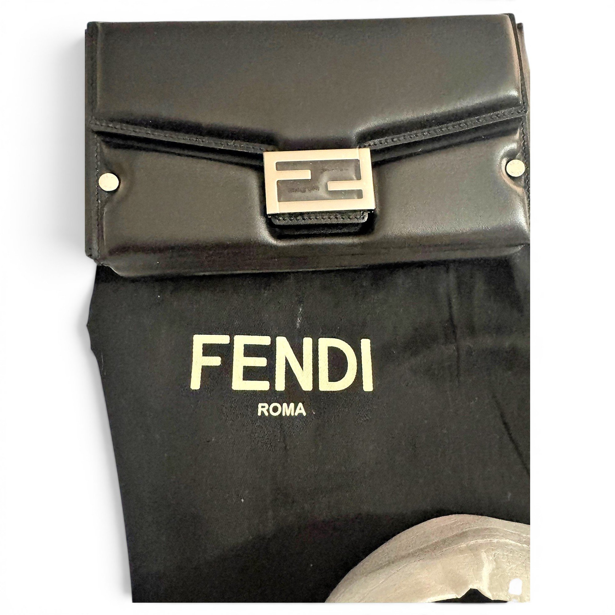 Leather clutch bag