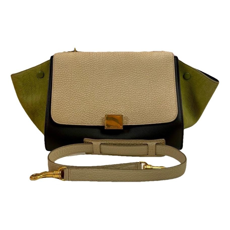 Trapèze leather handbag