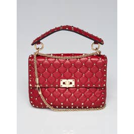 Valentino Valentino Red Leather Rockstud Spike Small Crossbody Bag